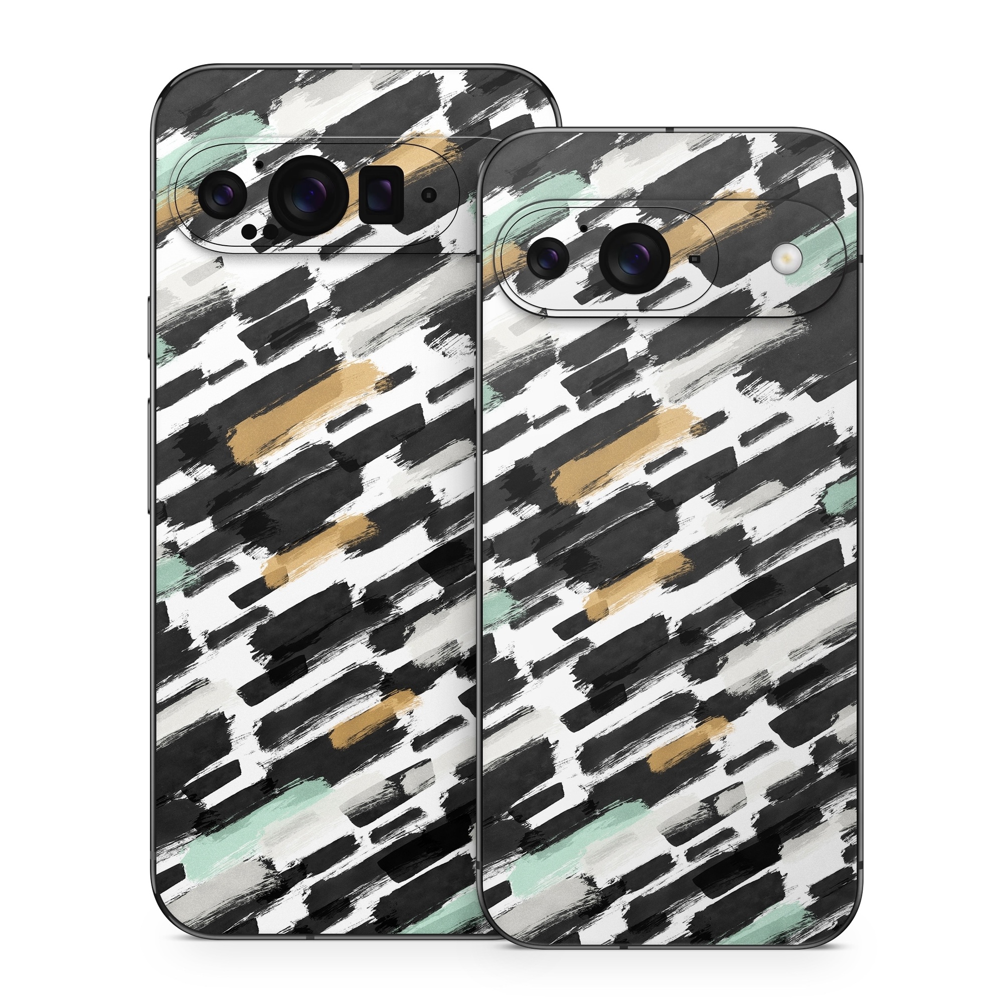 Google Pixel 9 Series Skin design of Pattern, Line, Design, Material property, Rectangle, with black, white, orange, blue, yellow colors