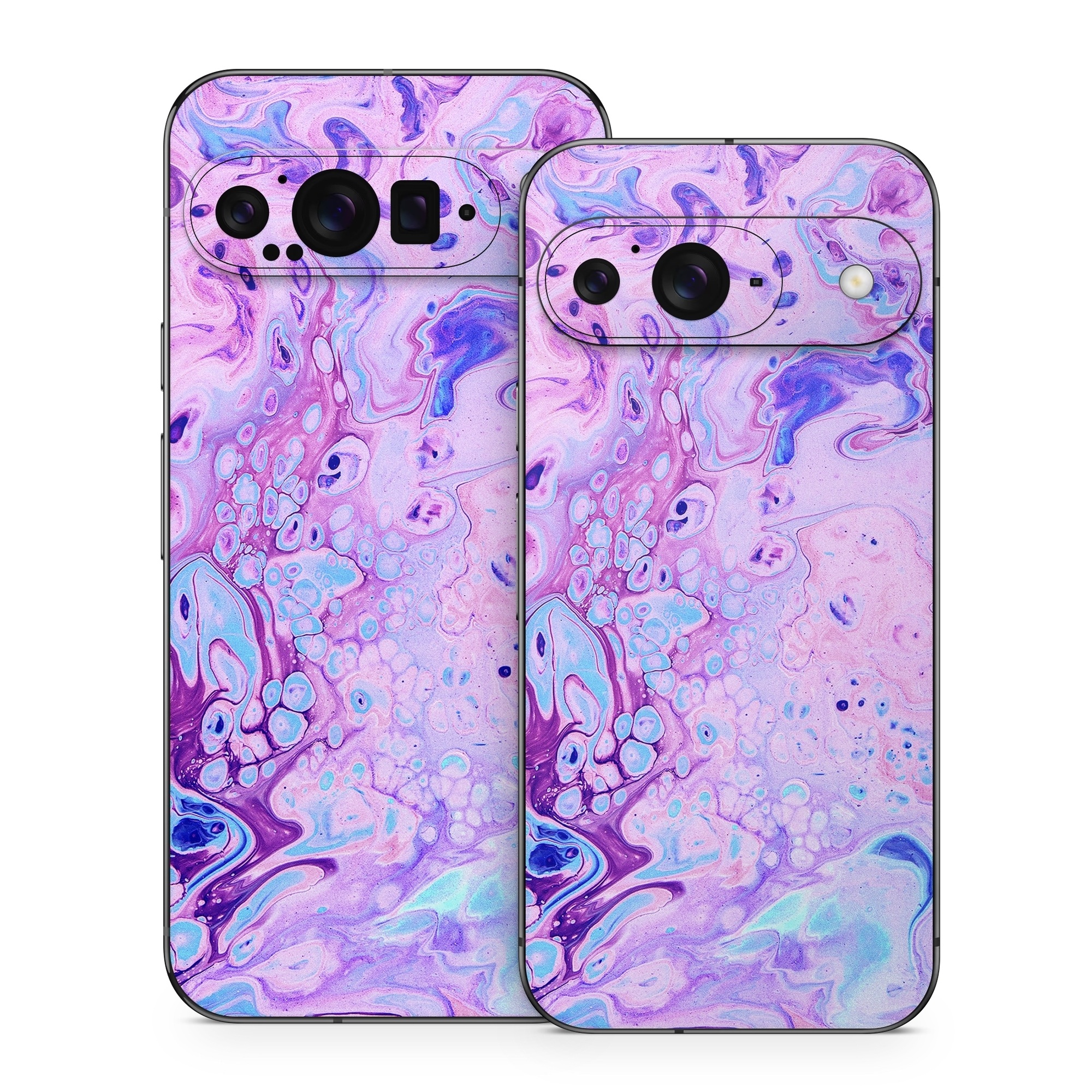 Google Pixel 9 Series Skin design of Purple, Violet, Lilac, Art, Pattern, Modern art, Painting, Visual arts, Acrylic paint, Magenta, with pink, purple, blue colors