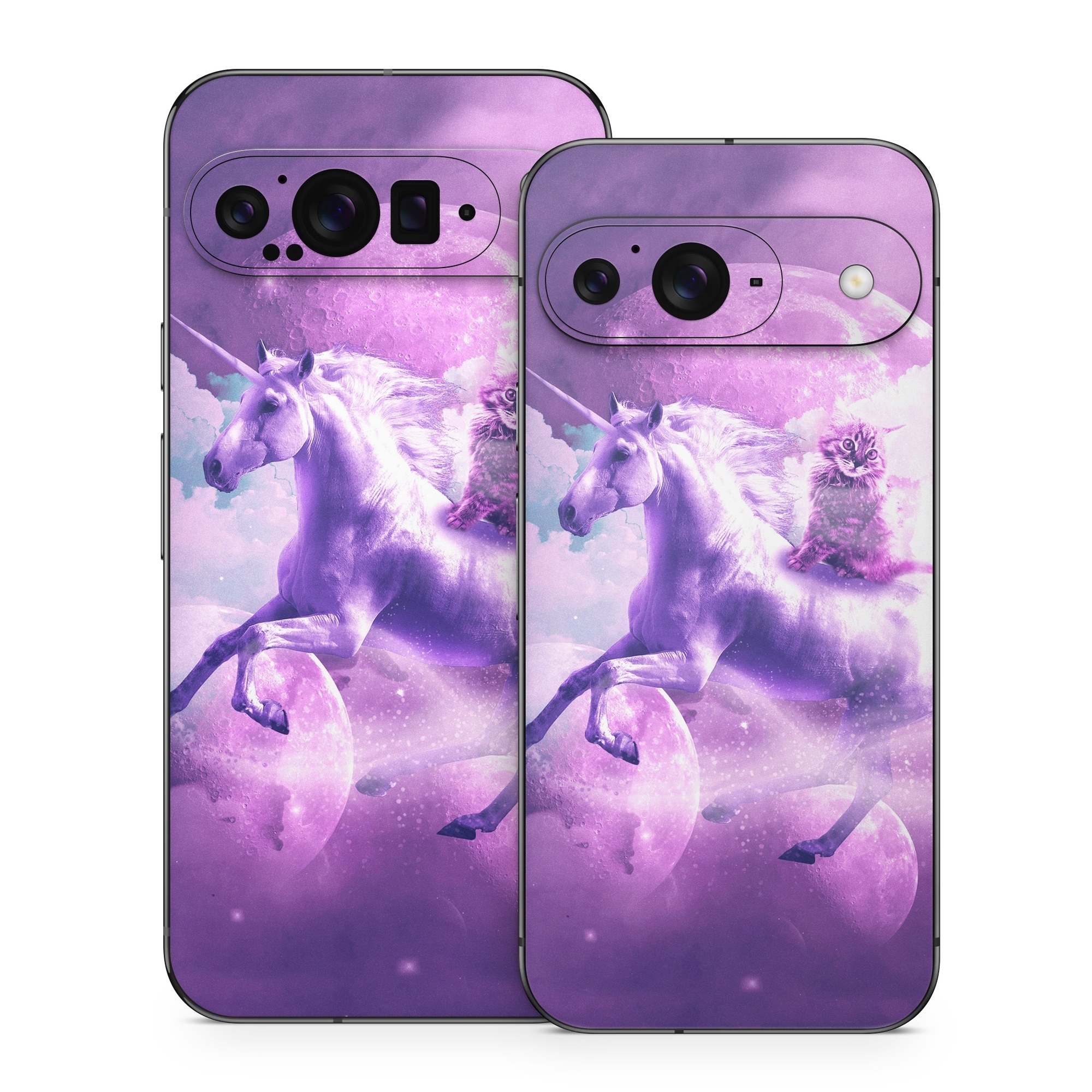 Google Pixel 9 Series Skin design of Unicorn, Purple, Fictional character, Mythical creature, Violet, Cg artwork, Illustration, Mythology, with white, purple, blue, gray, black colors