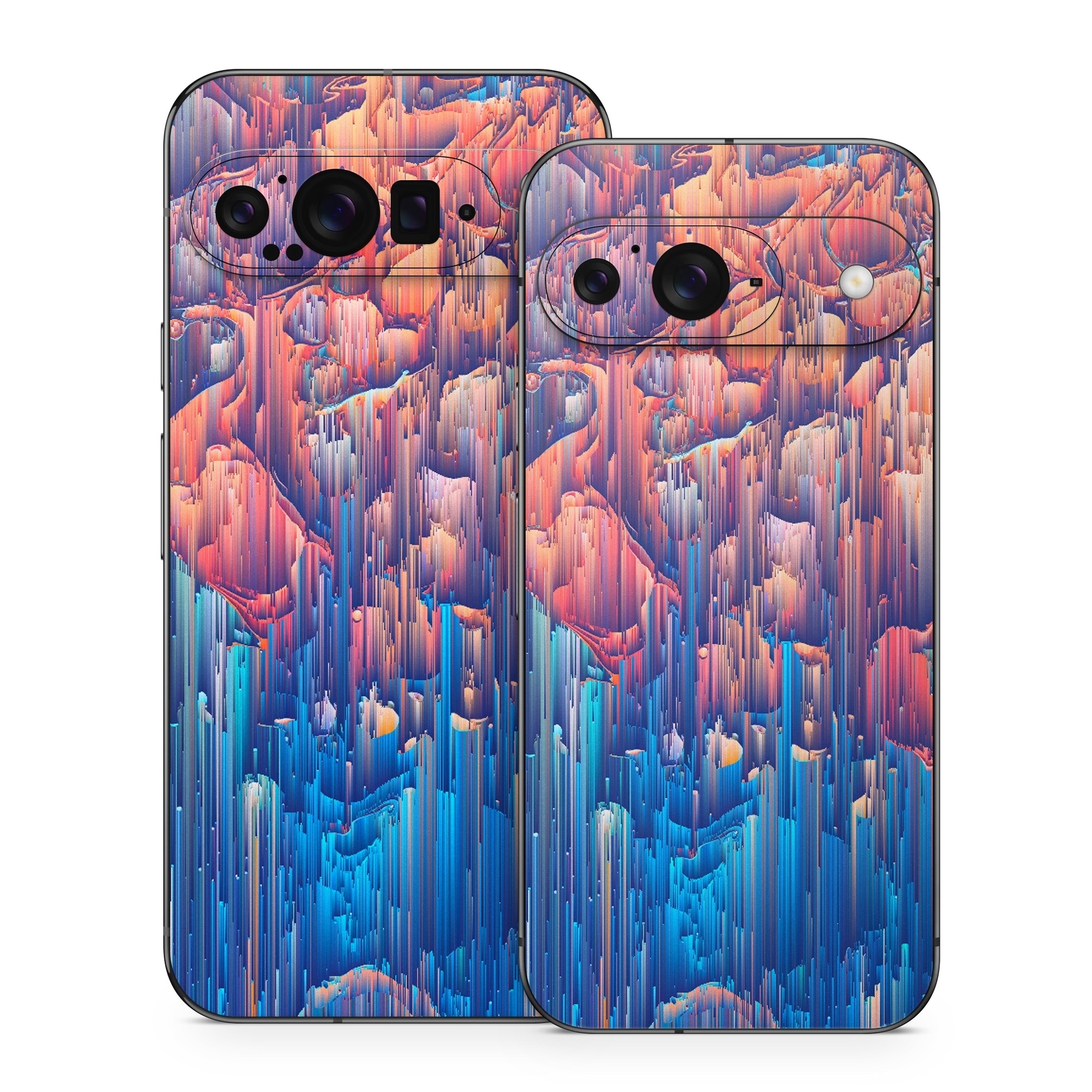 Google Pixel 9 Series Skin design of Blue, Turquoise, Formation, Sky, Design, City, Geology, Photography, Stock photography, Landscape, with blue, yellow, orange, red, pink colors