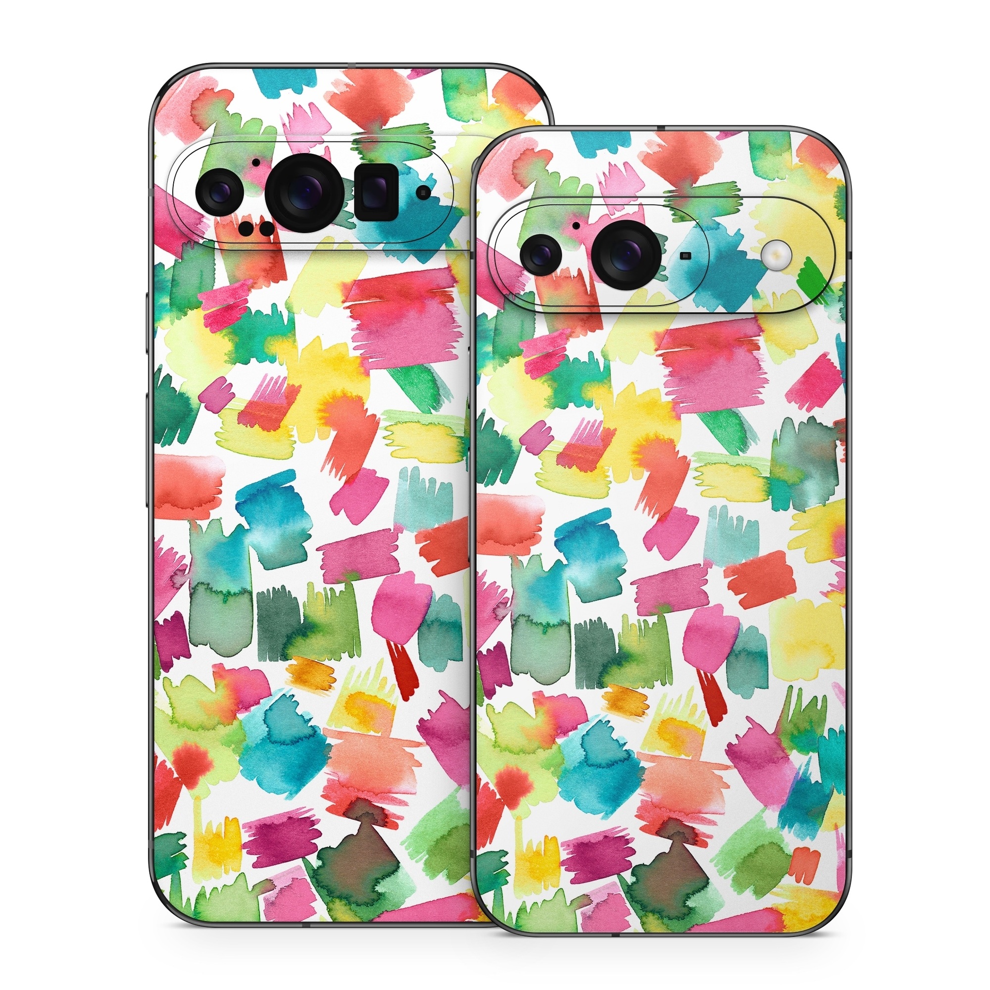 Google Pixel 9 Series Skin design of Colorfulness, Rectangle, Pattern, Art, Creative arts, Font, Circle, Tints and shades, Symmetry, Magenta, with white, red, pink, yellow, orange, green, blue colors