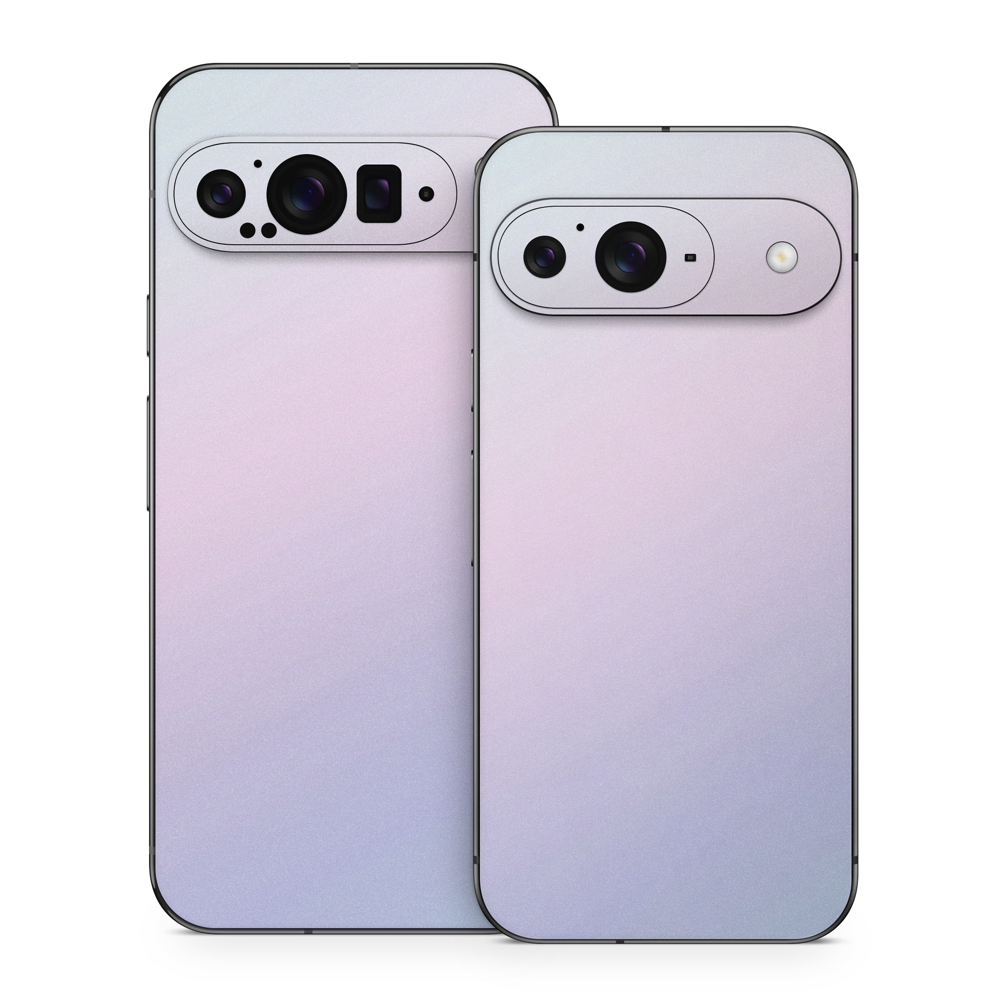 Google Pixel 9 Series Skin design of White, Blue, Daytime, Sky, Atmospheric phenomenon, Atmosphere, Calm, Line, Haze, Fog, with pink, purple, blue colors