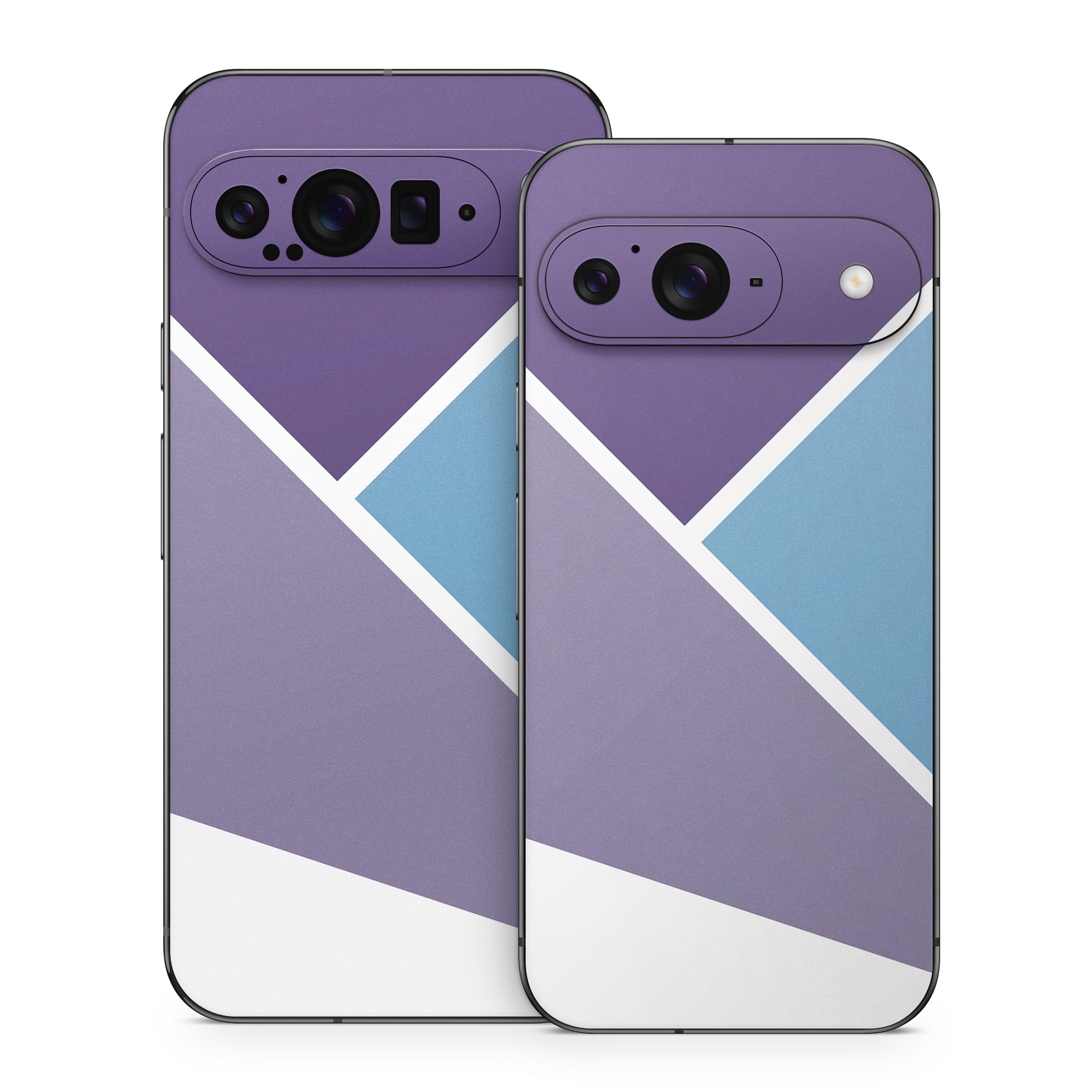 Google Pixel 9 Series Skin design of Violet, Purple, Turquoise, Line, Pattern, Design, Graphic design, Font, Triangle, Magenta, with white, blue, purple colors