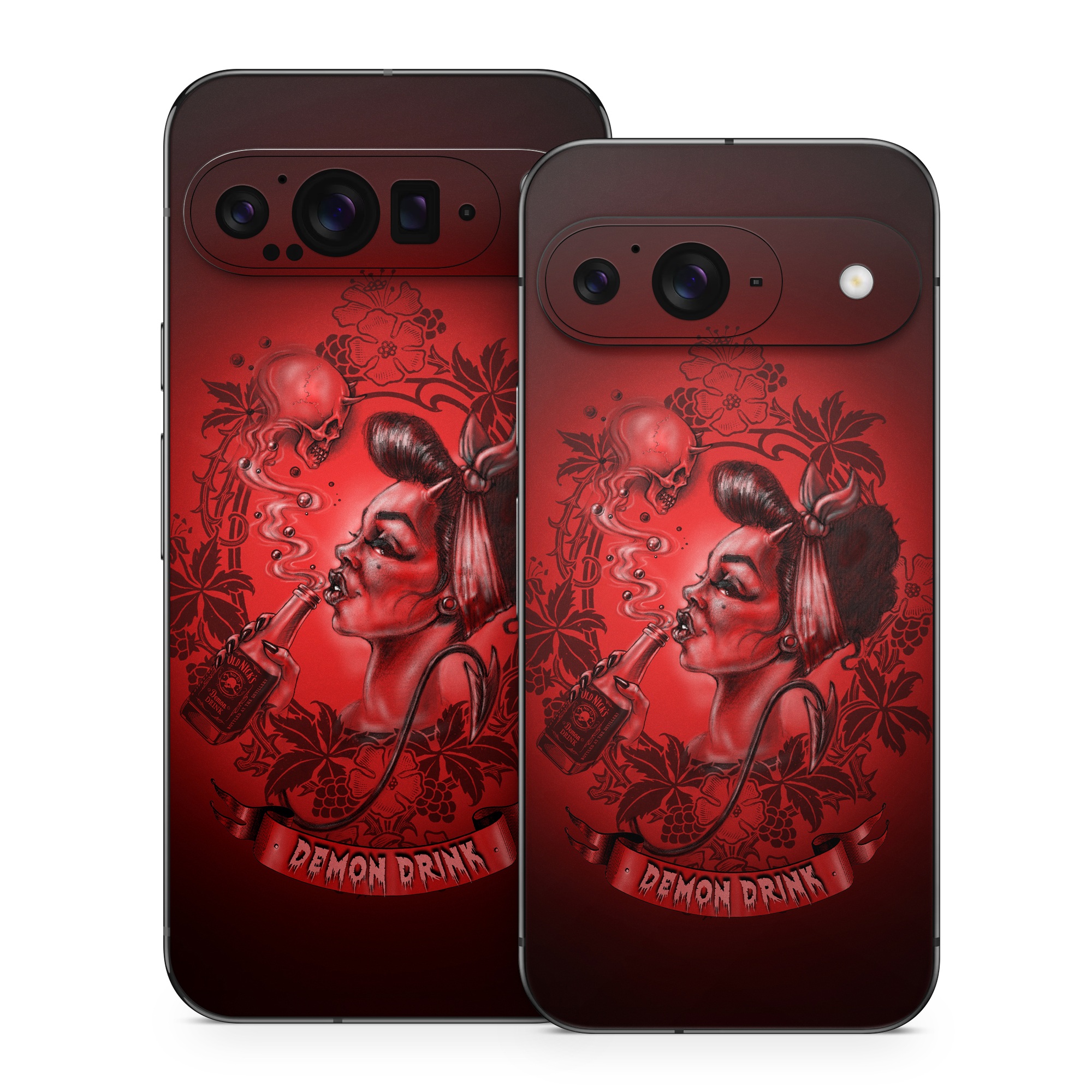 Google Pixel 9 Series Skin design of Font, Art, Magenta, Pattern, Graphics, Visual arts, Painting, Carmine, Illustration, Drawing, with black, red, white colors