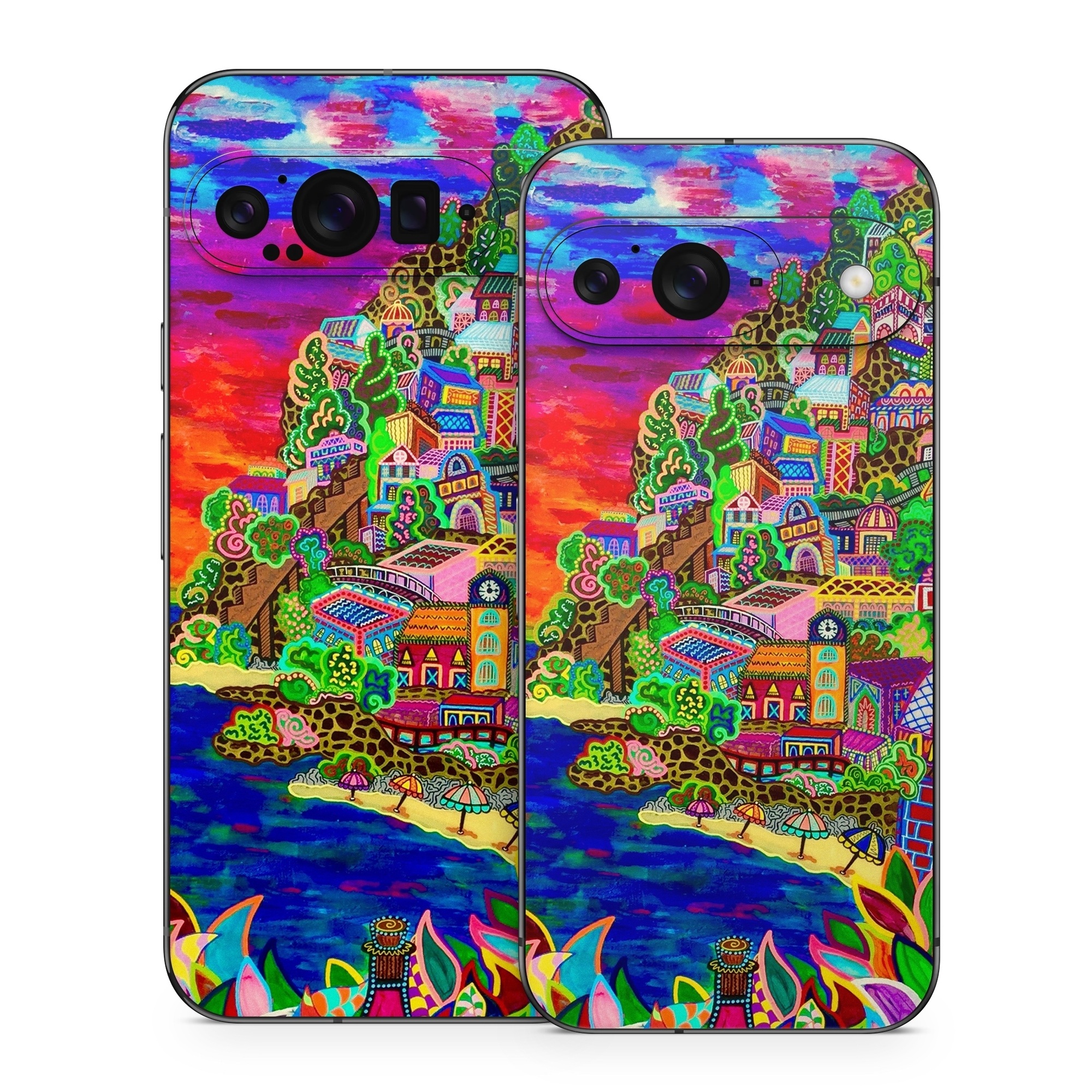Google Pixel 9 Series Skin design of Art, Modern art, Visual arts, Painting, with red, blue, yellow, purple, white, green, orange colors