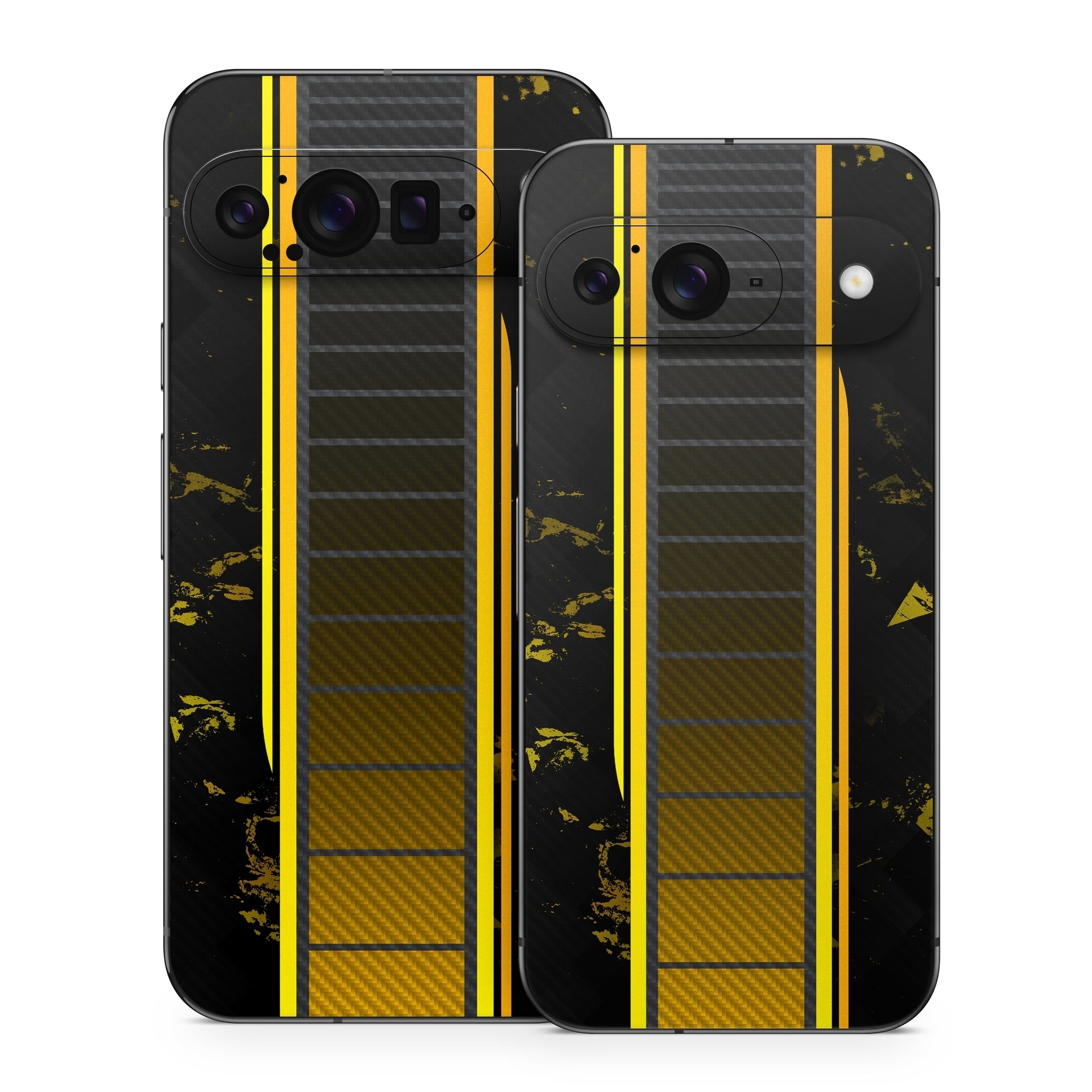 Google Pixel 9 Series Skin design of Yellow, Plant, Font, Symmetry, Terrestrial plant, Tower block, Parallel, Pattern, Tints and shades, Rectangle, with black, yellow, gray, orange colors