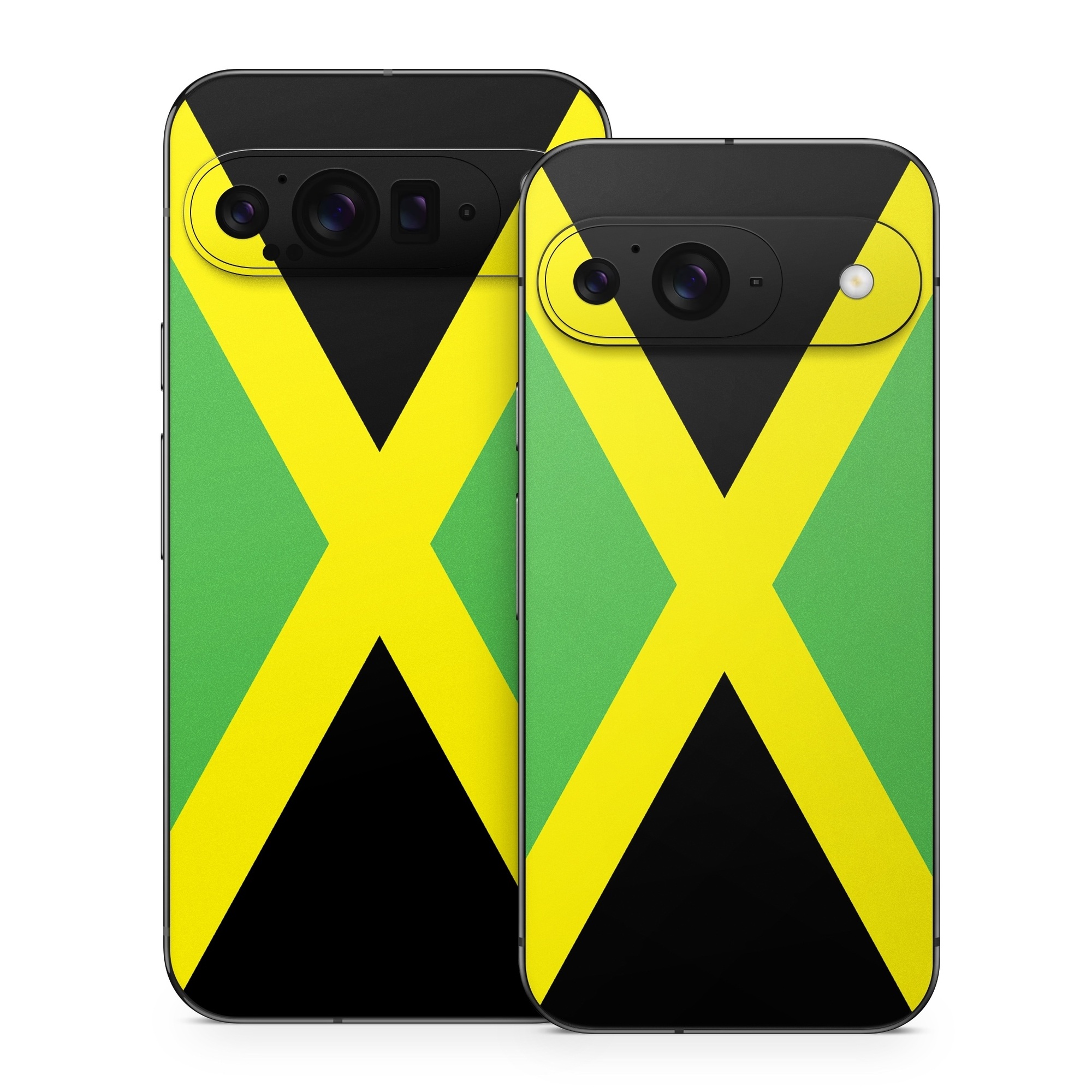 Google Pixel 9 Series Skin design of Green, Flag, Yellow, Macro photography, Graphics, Graphic design, with black, green, yellow colors