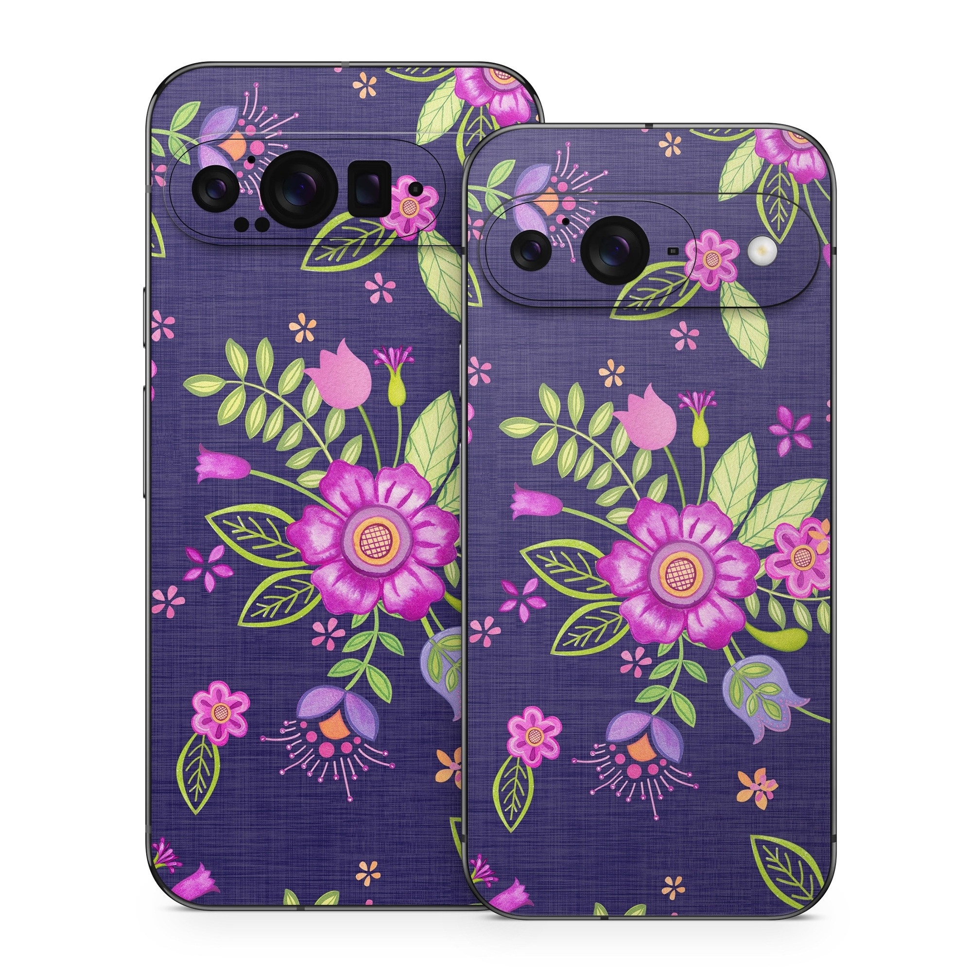 Google Pixel 9 Series Skin design of Pink, Pattern, Magenta, Purple, Violet, Floral design, Lilac, Textile, Visual arts, Pedicel, with black, gray, purple, green, blue colors