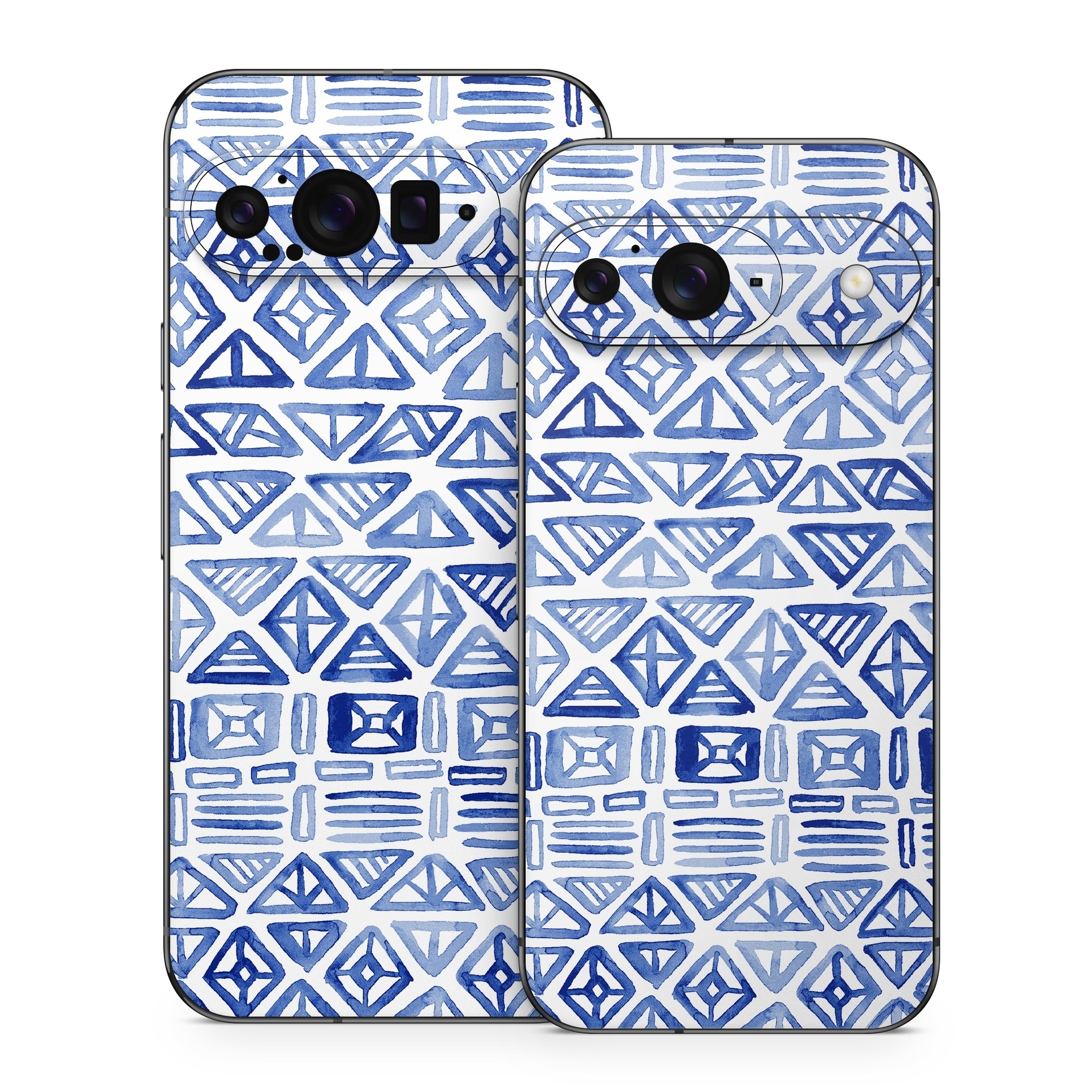 Google Pixel 9 Series Skin design of Pattern, Line, Design, Symmetry, Visual arts, Parallel, with white, blue colors