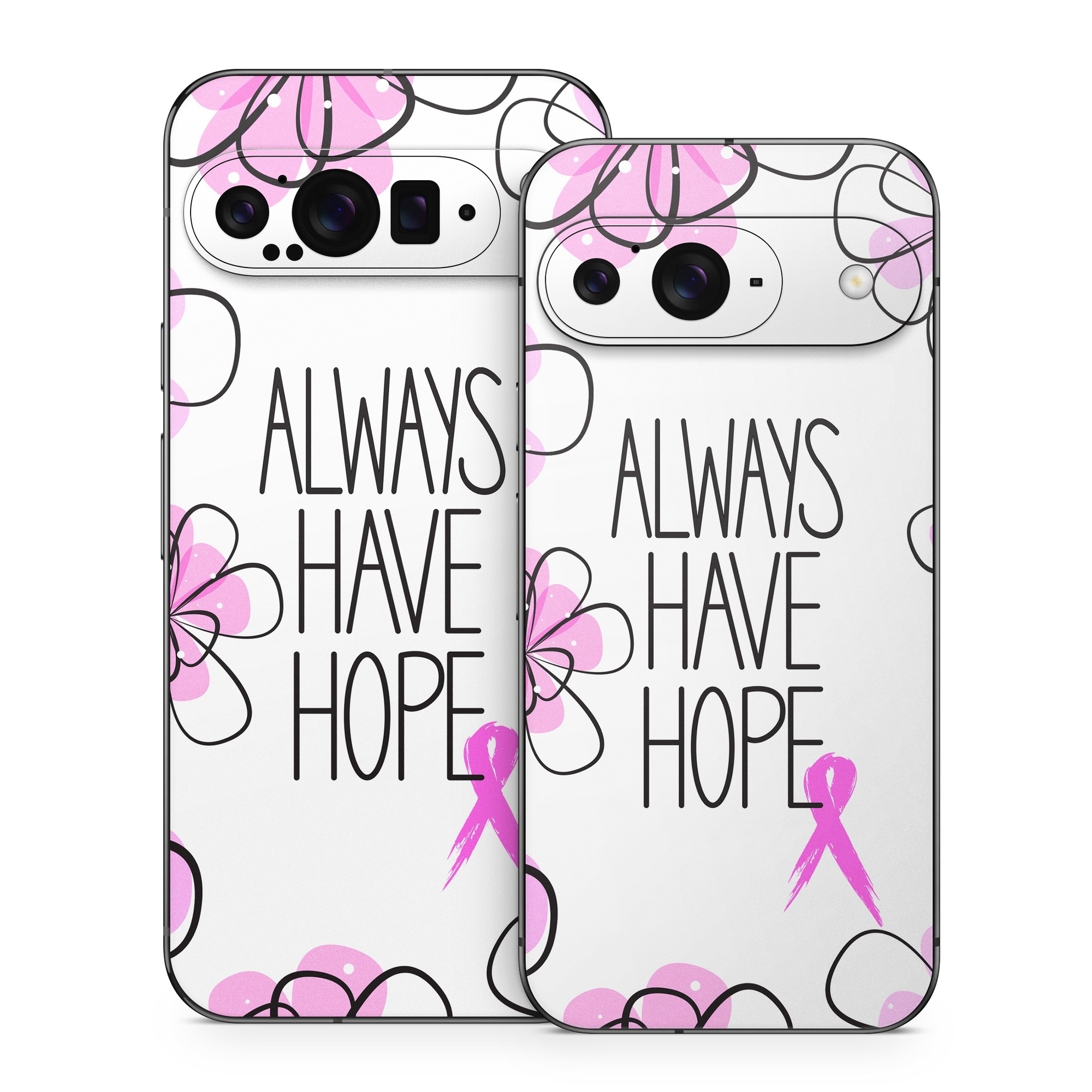 Google Pixel 9 Series Skin design of Pink, Purple, Text, Petal, Line, Magenta, Leaf, Design, Pattern, Plant, with white, gray, pink, black, purple colors