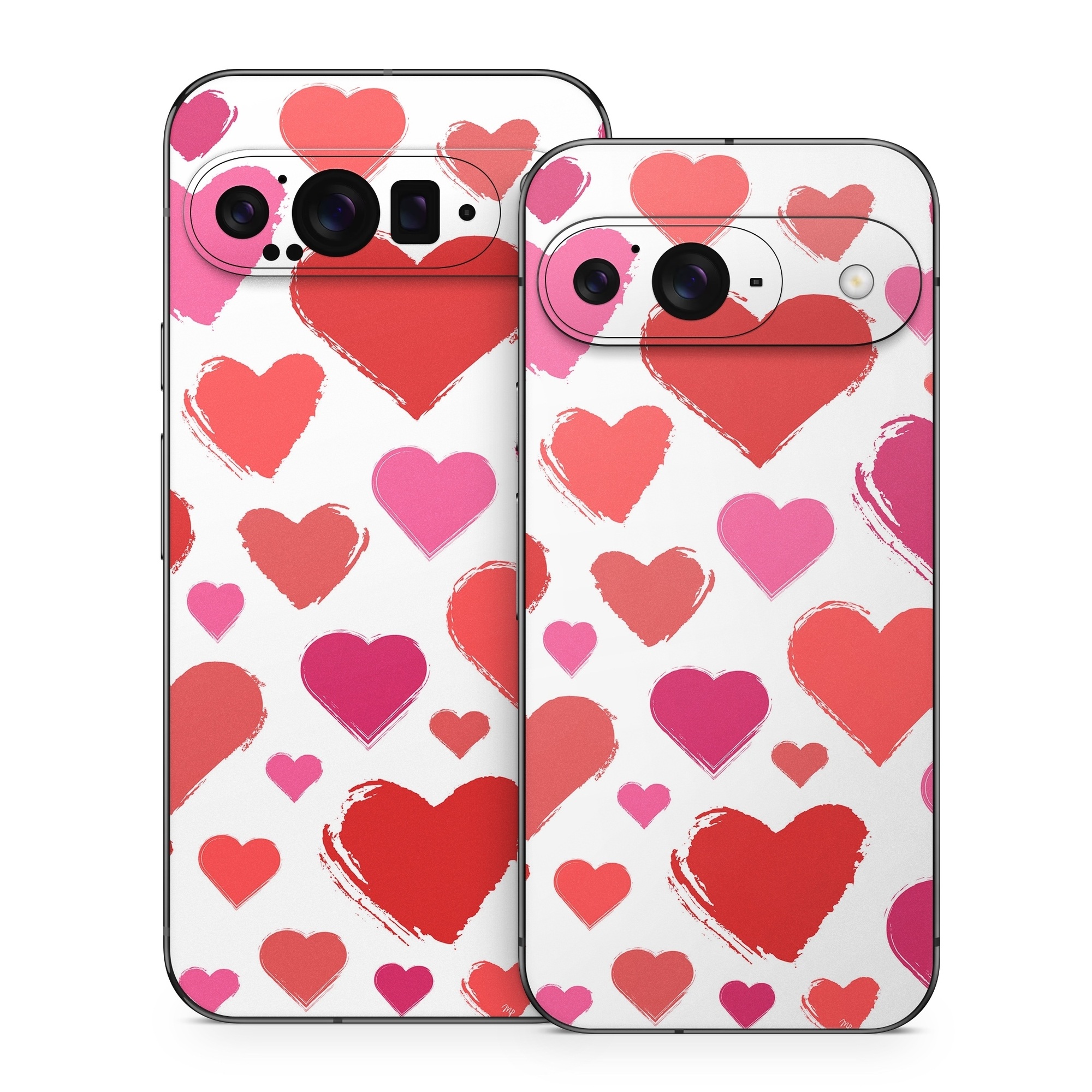 Google Pixel 9 Series Skin design of Photograph, Organ, Human body, Red, Pink, Material property, Pattern, Font, Magenta, Heart, with white, red, pink colors