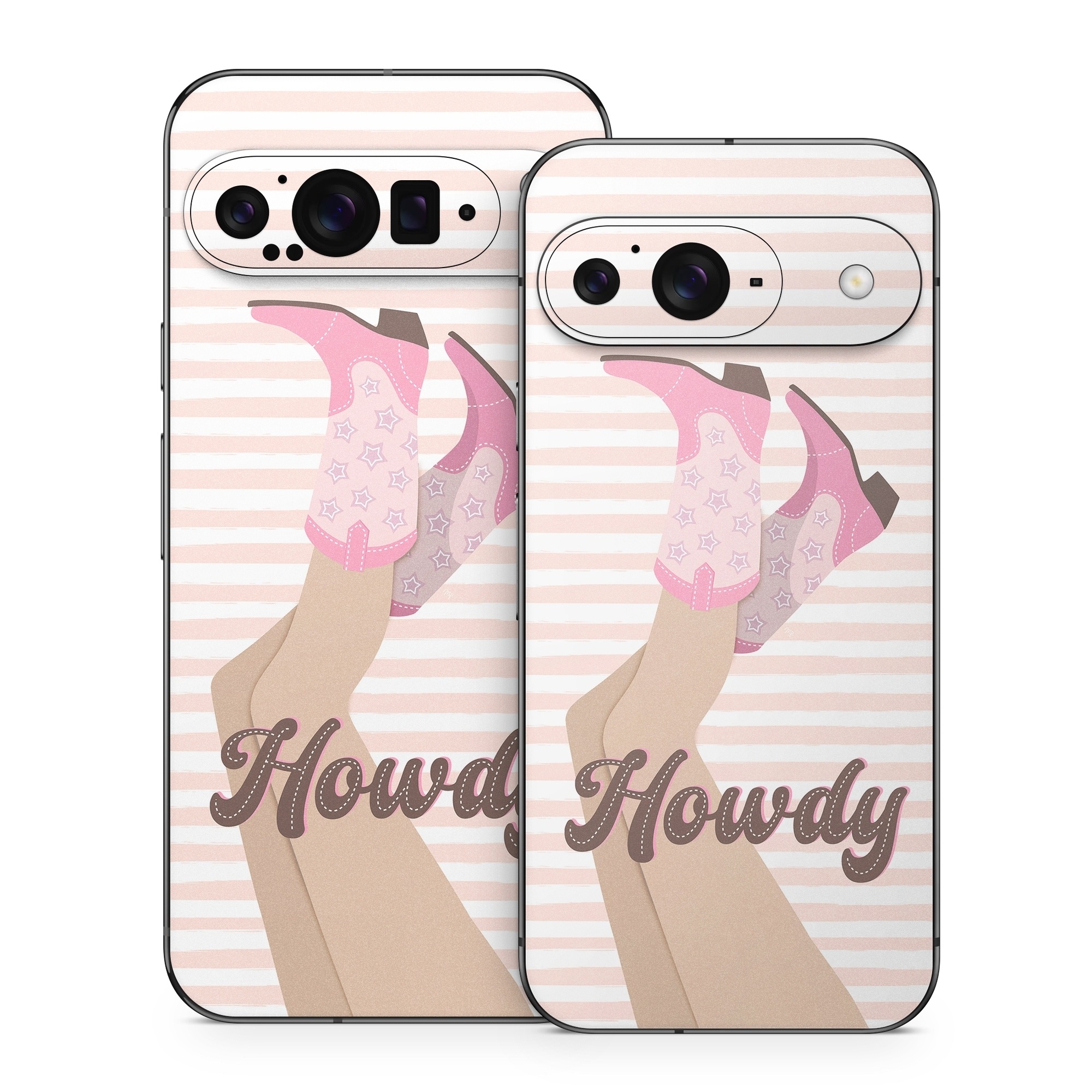Google Pixel 9 Series Skin design of Hand, Glove, Sleeve, Gesture, Font, Finger, Pink, Material property, Waist, Thumb, with pink, white, brown colors