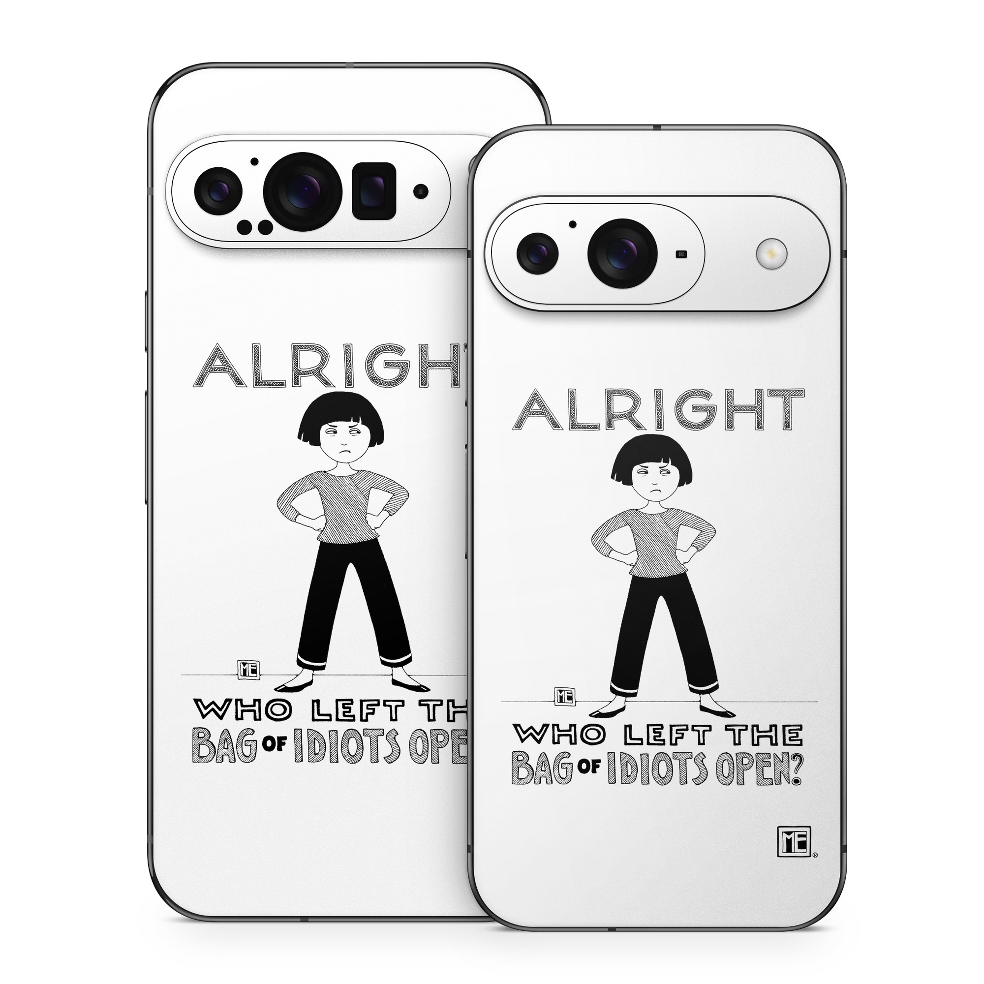 Google Pixel 9 Series Skin design of Font, Poster, Illustration, with black, white colors