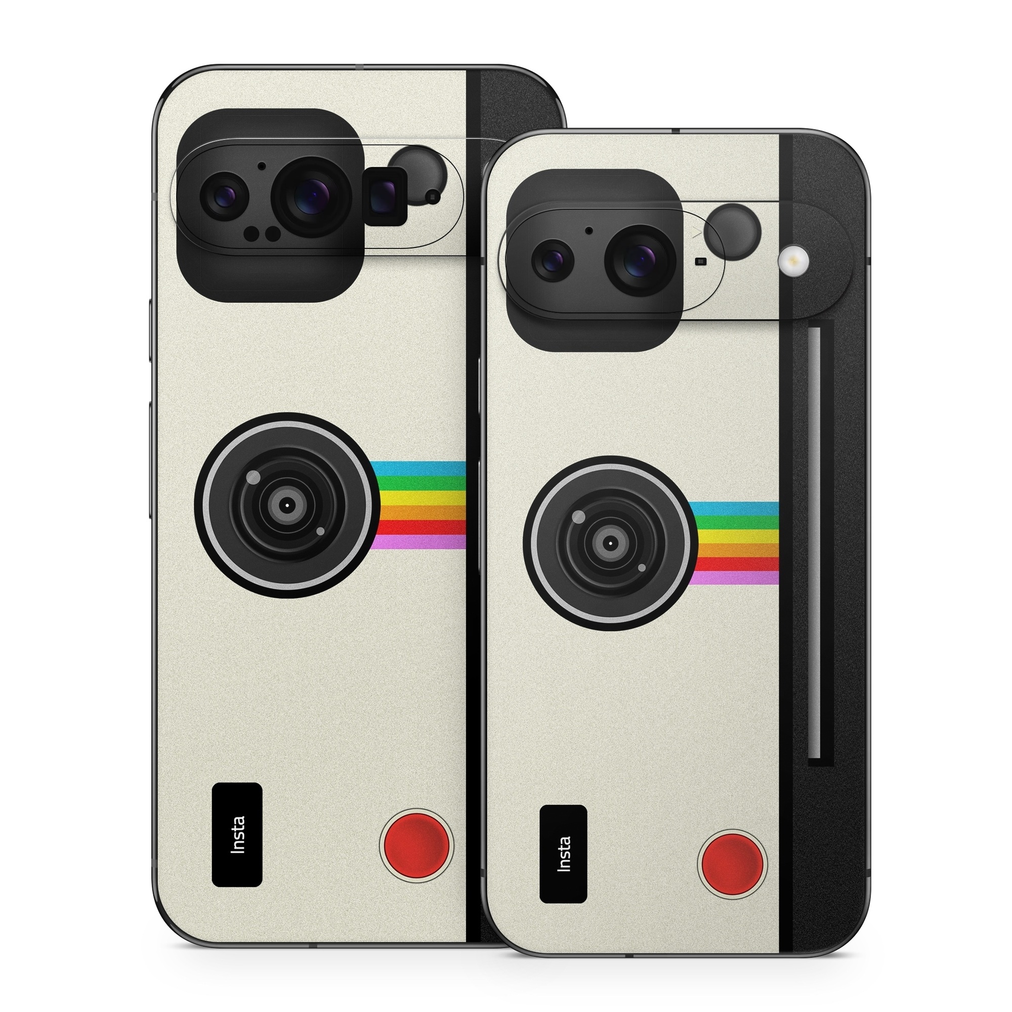 Google Pixel 9 Series Skin design of Cameras & optics, Camera, Technology, Circle, Electronic device, Electronics, Colorfulness, with gray, black, red colors