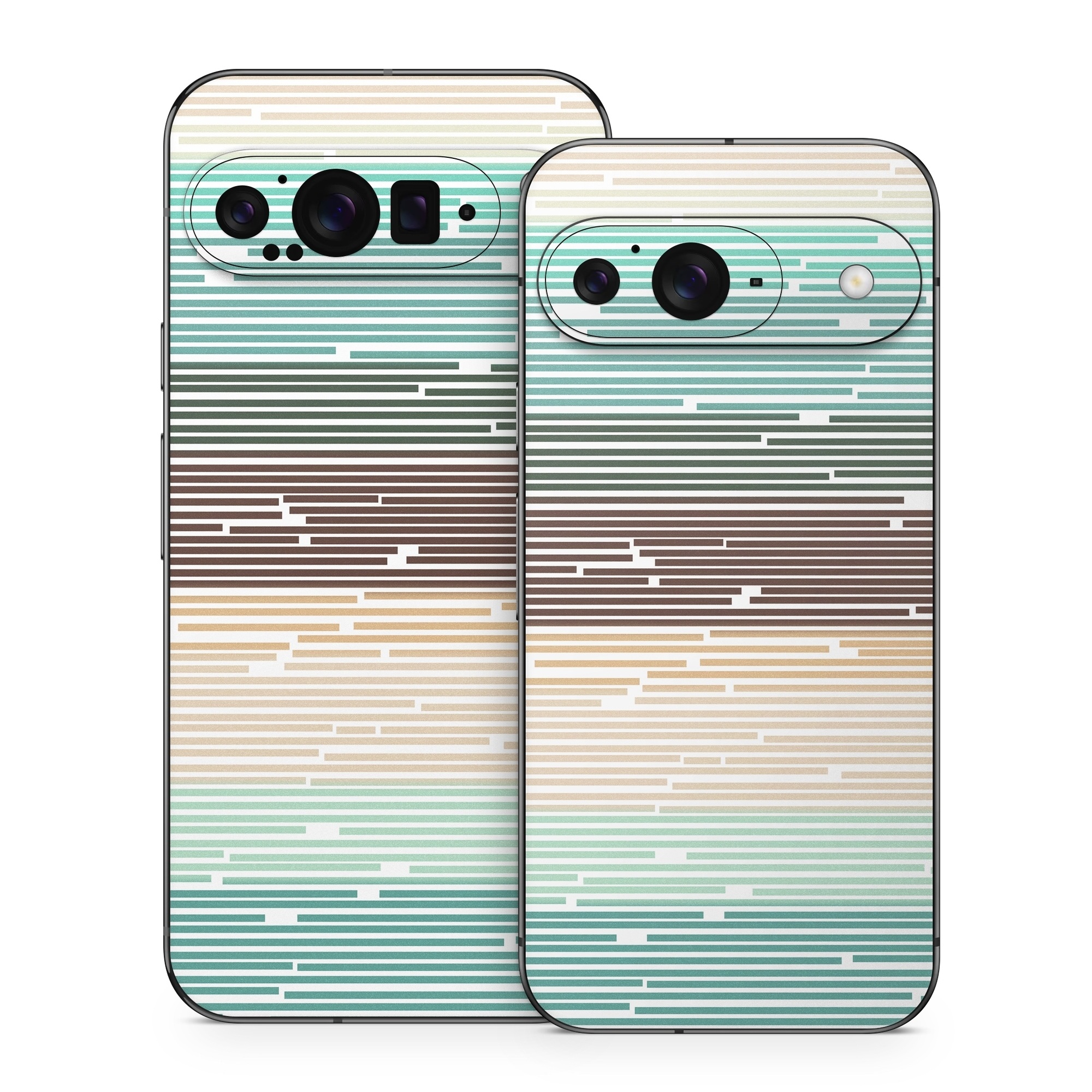 Google Pixel 9 Series Skin design of Line, Parallel, Pattern, with blue, brown, yellow, orange colors