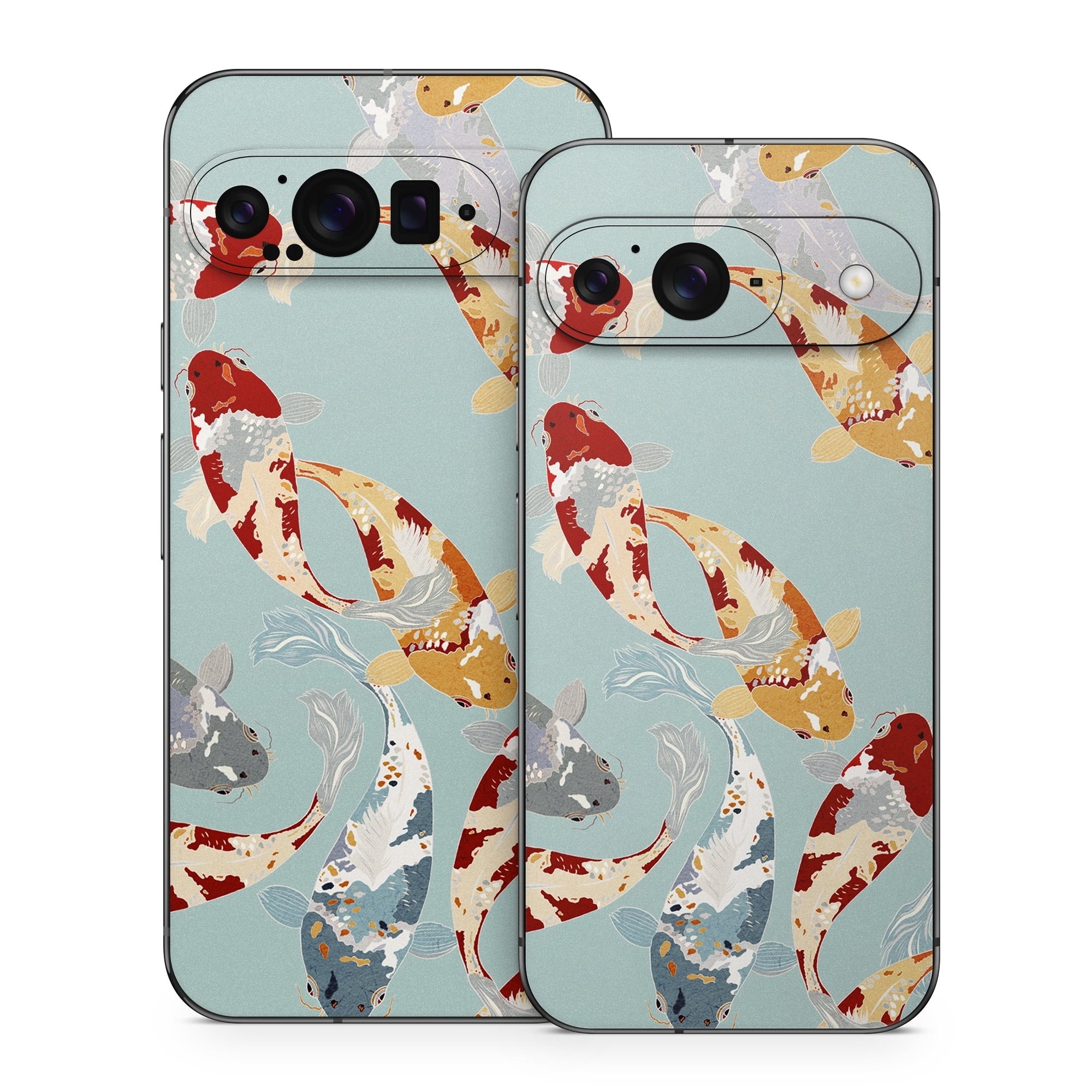 Google Pixel 9 Series Skin design of Ecoregion, World, Organism, Line, Font, Art, Pattern, Electric blue, Graphics, Illustration, with blue, white, red, orange, yellow, gray colors