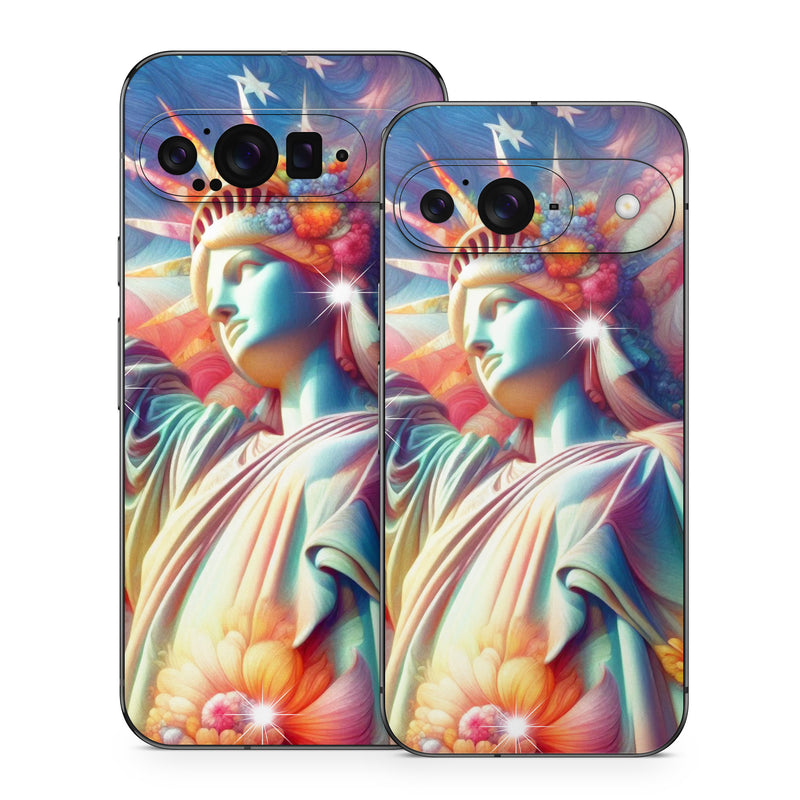 Google Pixel 9 Series Skin design of Fictional character, Mythology, CG artwork, Graphics, Mythical creature, Modern art, Angel, Animation