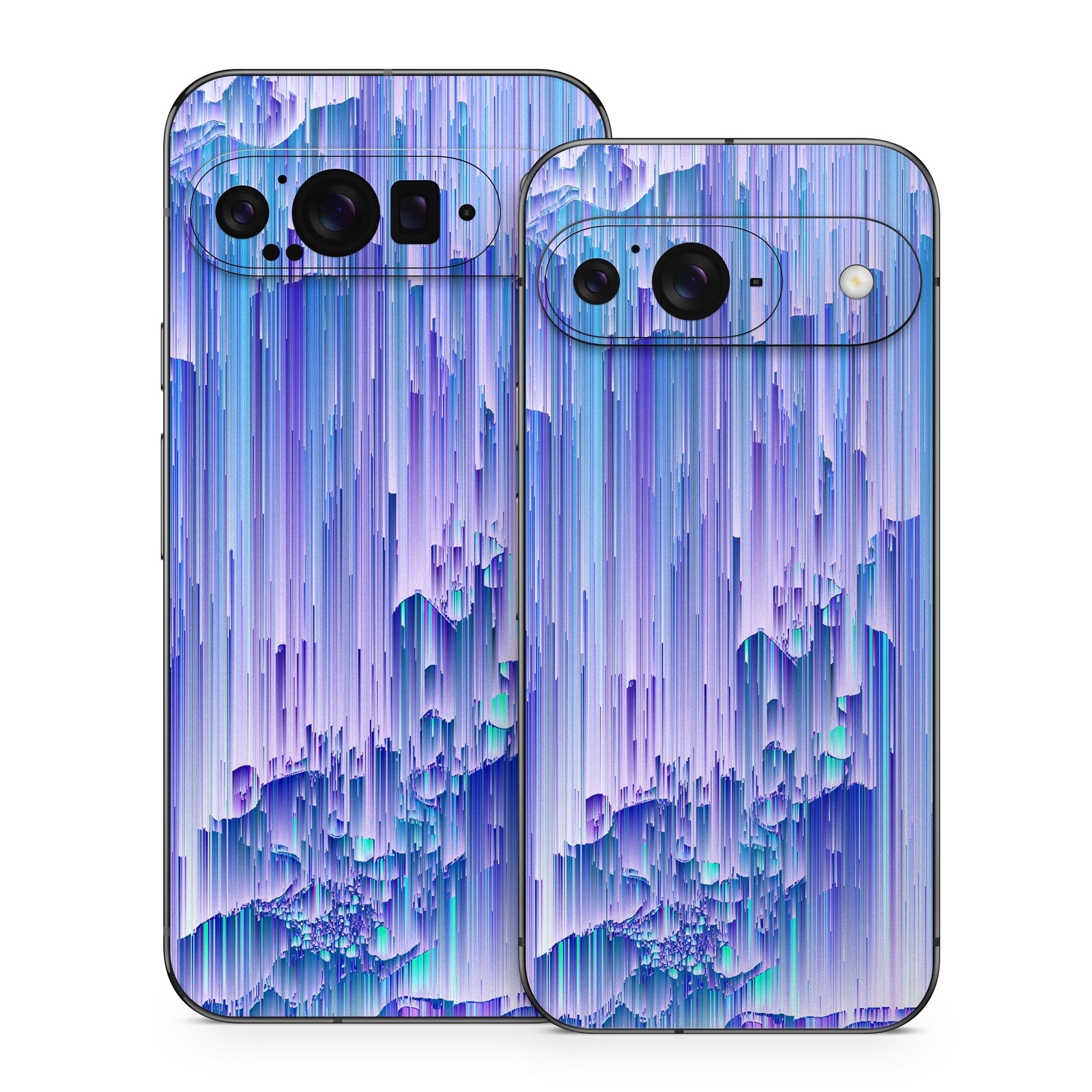 Google Pixel 9 Series Skin design of Blue, Purple, Lavender, Ice, with blue, purple colors
