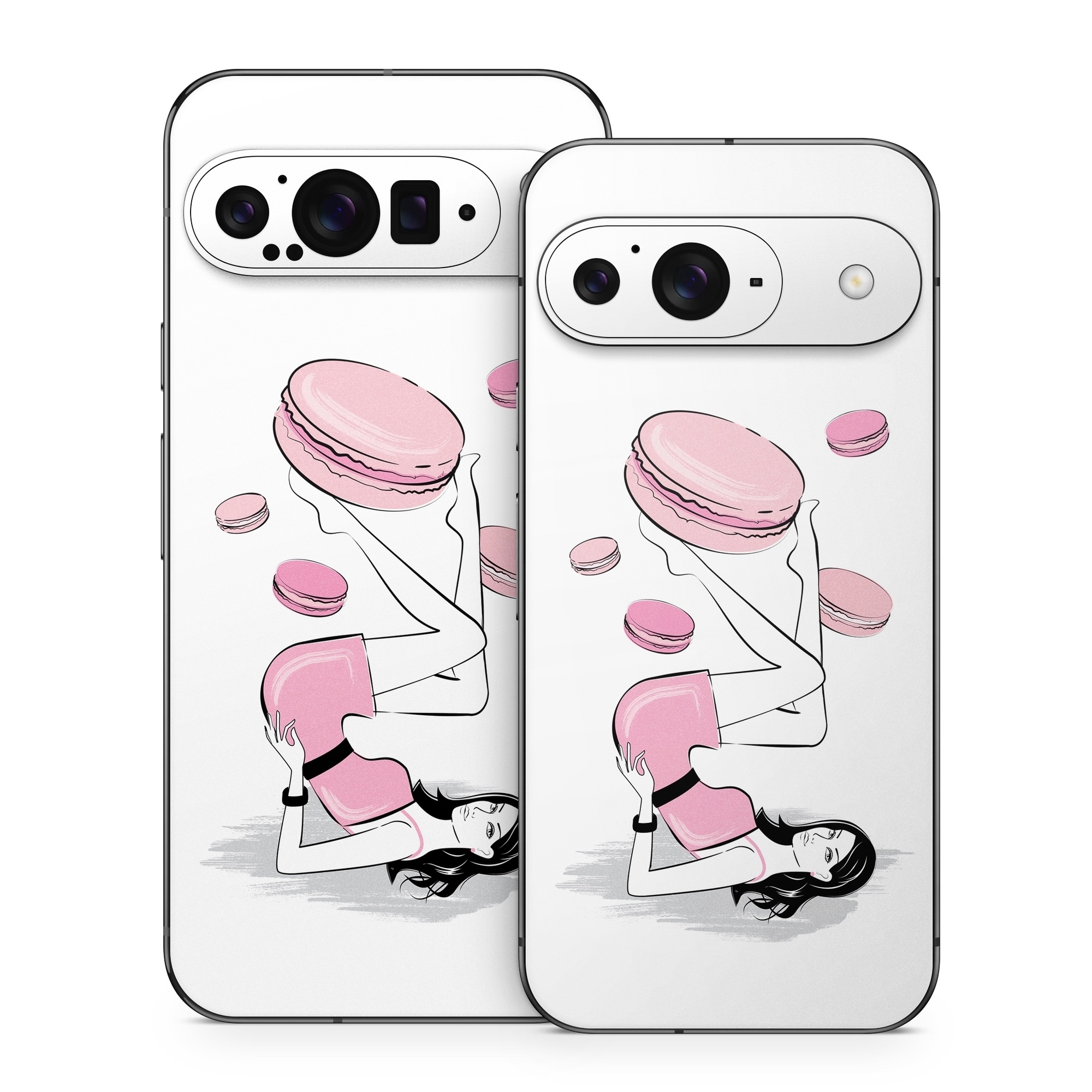 Google Pixel 9 Series Skin design of Gesture, Pink, Cartoon, Happy, Art, Red, Font, Elbow, Magenta, Thumb, with white, black, pink, gray colors
