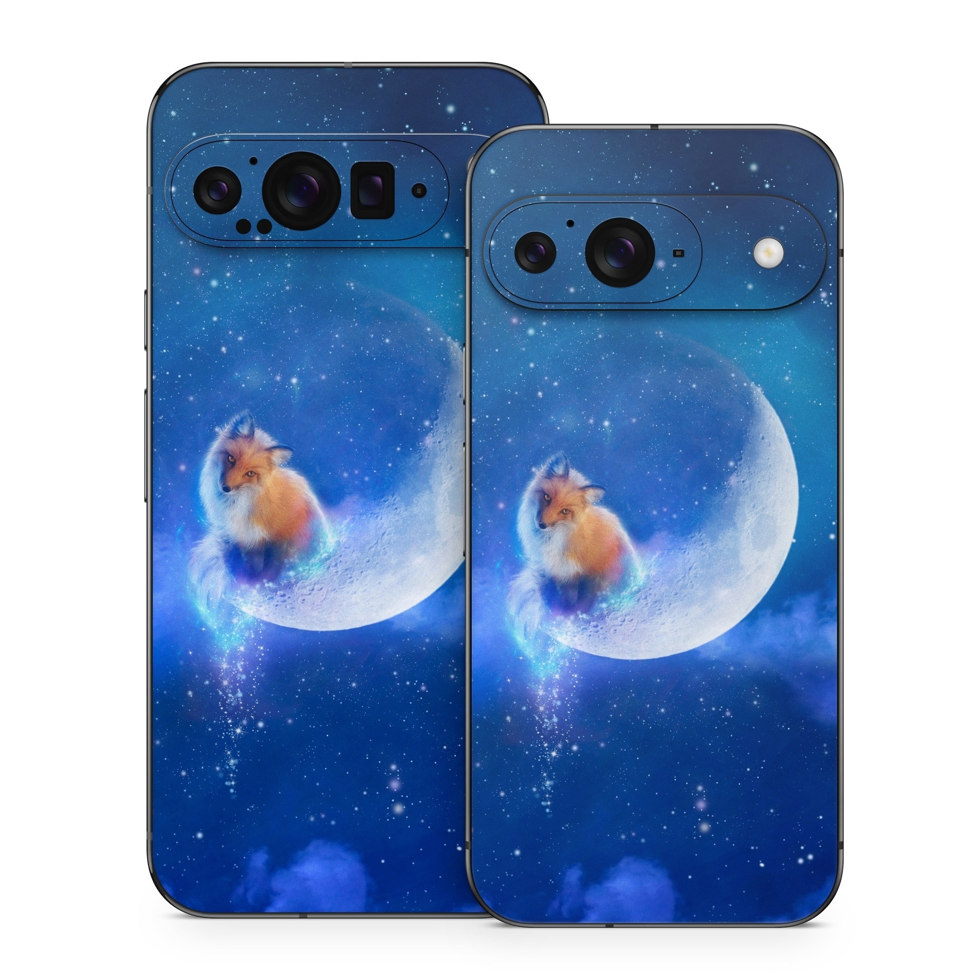 Google Pixel 9 Series Skin design of Sky, Atmosphere, Astronomical object, Outer space, Space, Universe, Illustration, Nebula, Galaxy, Fictional character, with blue, black, gray colors