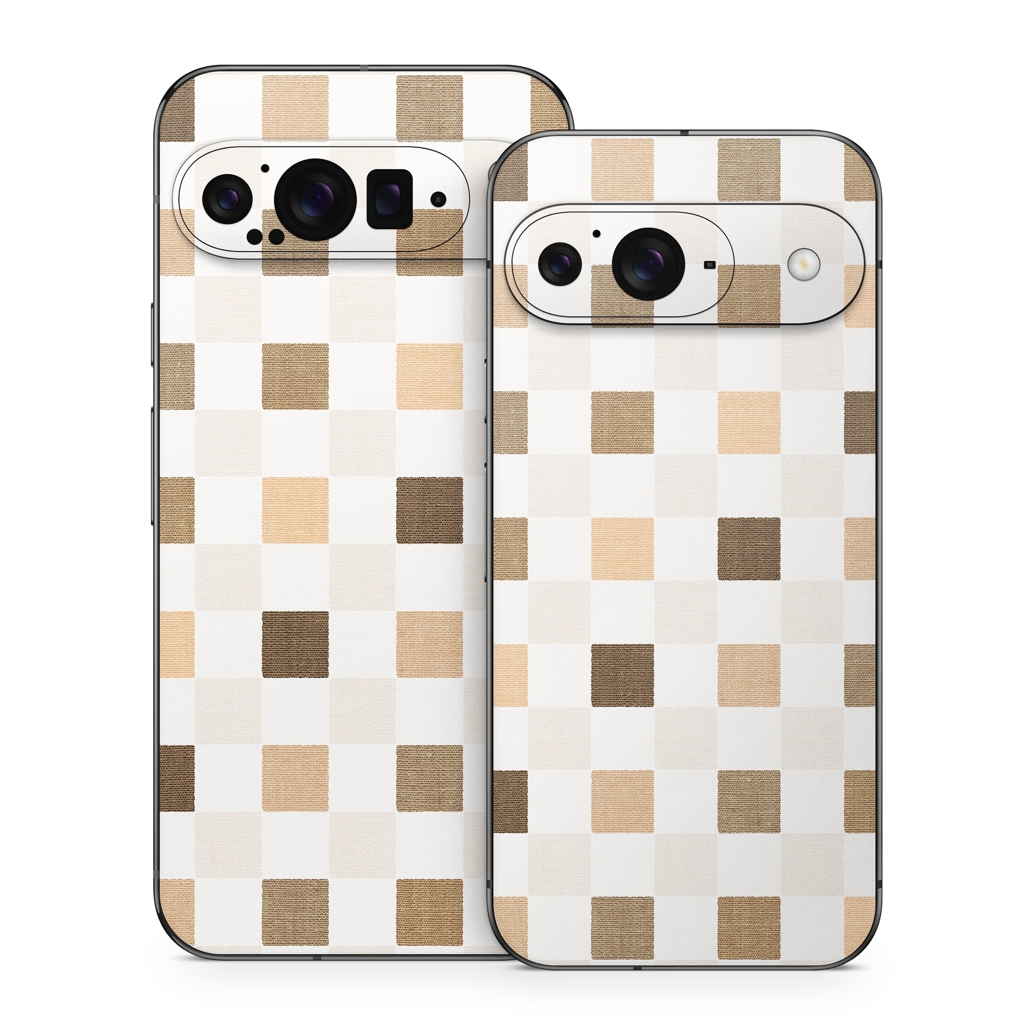 Google Pixel 9 Series Skin design of Brown, Rectangle, Beige, Textile, Sleeve, Grey, Khaki, Material property, Symmetry, Art, with white, gray, brown colors