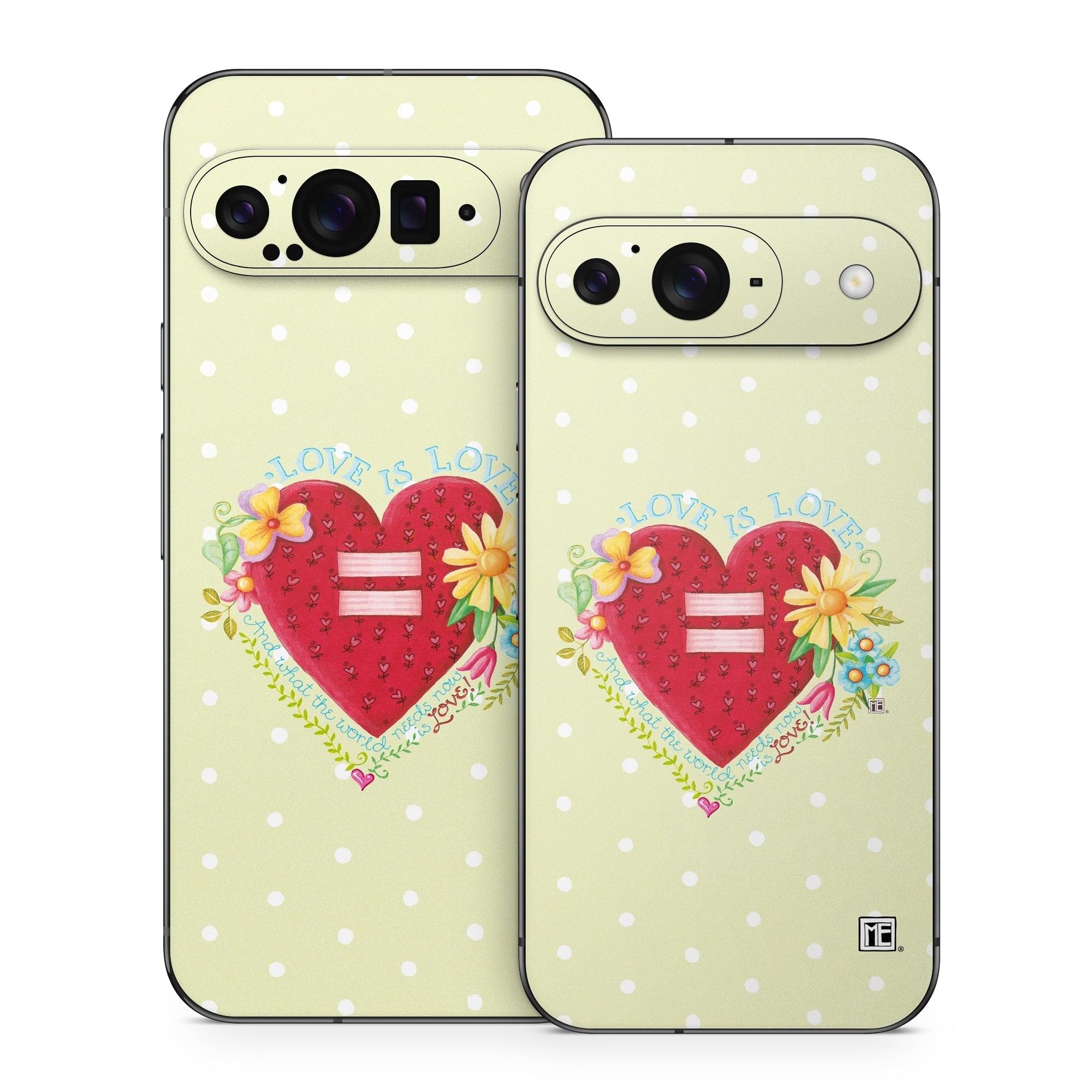 Google Pixel 9 Series Skin design of Heart, Illustration, Pattern, Love, Valentine's day, Visual arts, Art, Graphic design, with red, blue, yellow, orange, purple, green, pink colors