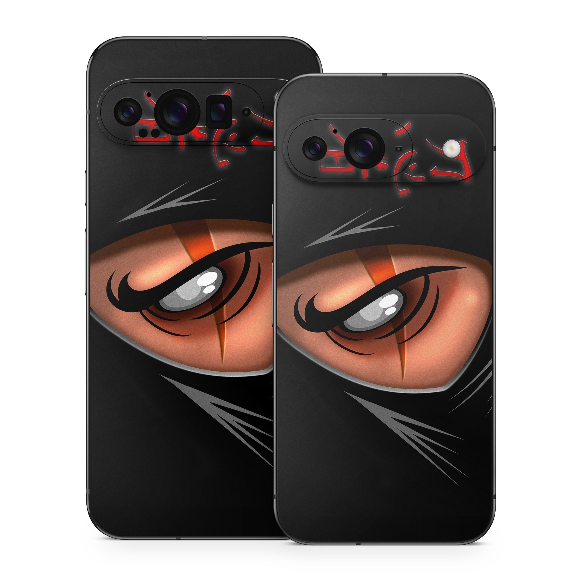 Google Pixel 9 Series Skin design of Cartoon, Eye, Organ, Anime, Illustration, Mouth, Fictional character, Animation, Graphic design, Cg artwork, with black, red, green, pink, orange, gray colors