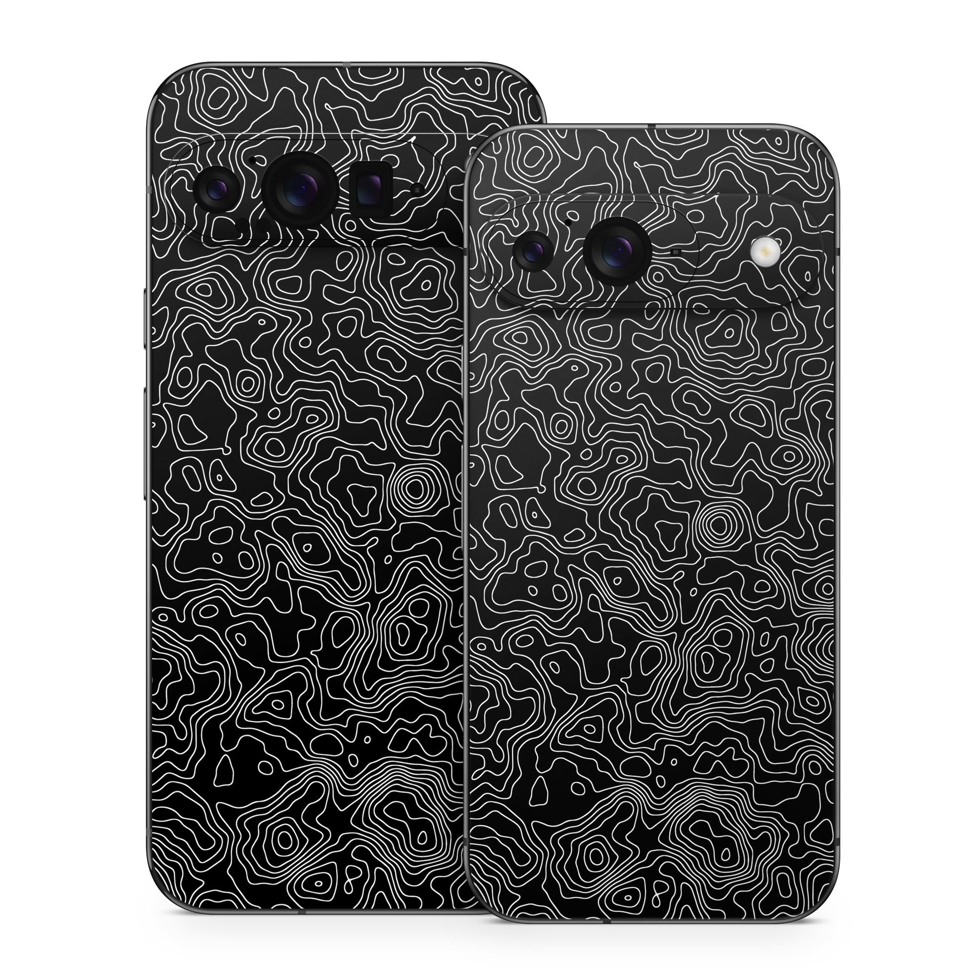 Google Pixel 9 Series Skin design of Art, Motif, Pattern, Symmetry, Monochrome, Circle, Font, Visual arts, Illustration, Monochrome photography, with black, gray colors