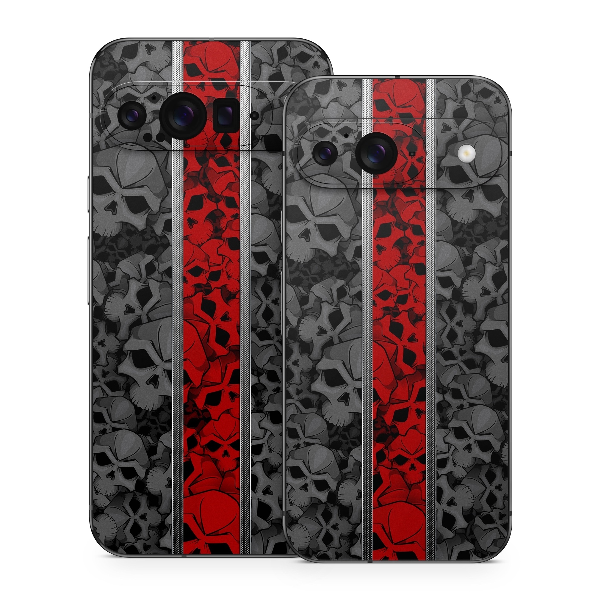 Google Pixel 9 Series Skin design of Font, Text, Pattern, Design, Graphic design, Black-and-white, Monochrome, Graphics, Illustration, Art, with black, red, gray colors