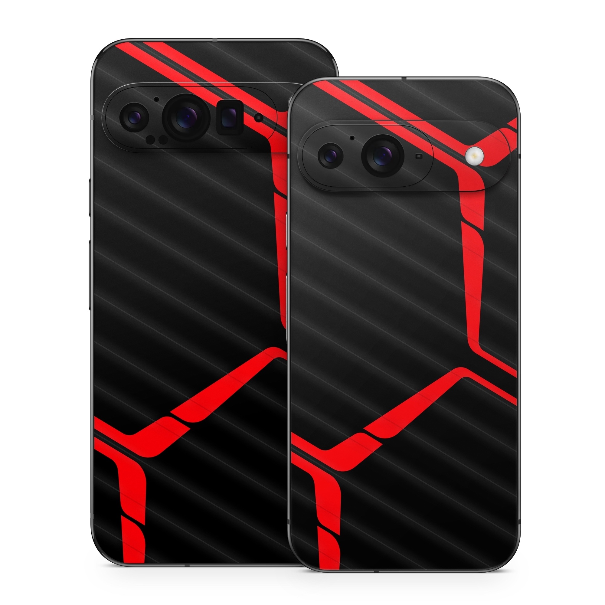 Google Pixel 9 Series Skin design of Sleeve, Triangle, Font, Rectangle, Parallel, Magenta, Electric blue, Pattern, Symmetry, T-shirt, with black, red colors