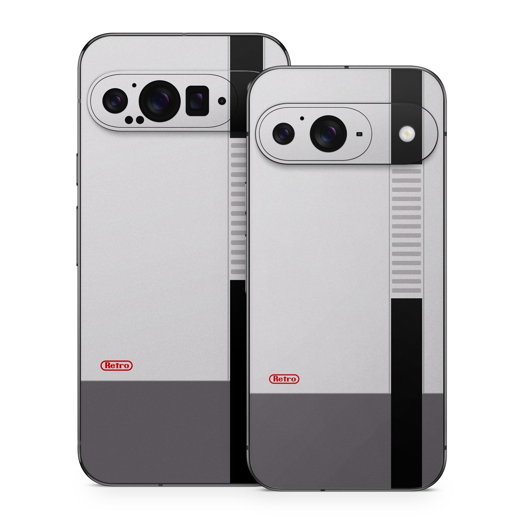 Google Pixel 9 Series Skin design of Text, Font, Red, Product, Logo, Brand, Material property, Graphics, Rectangle, with gray, black, red colors