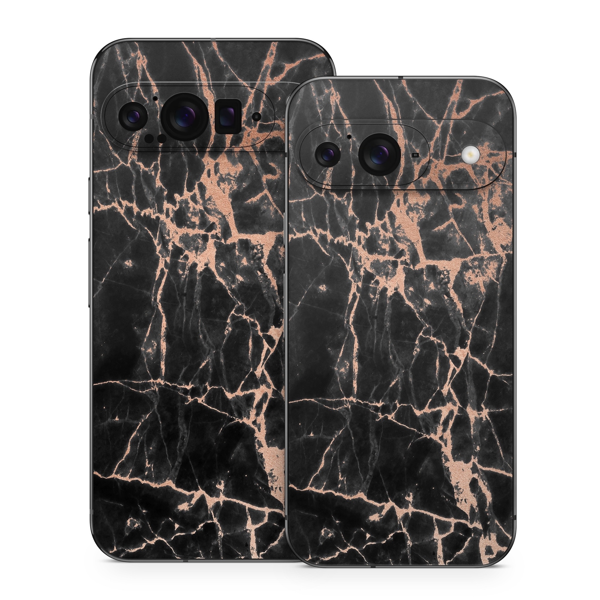 Google Pixel 9 Series Skin design of Branch, Black, Twig, Tree, Brown, Sky, Atmosphere, Plant, Winter, Night, with black, pink colors