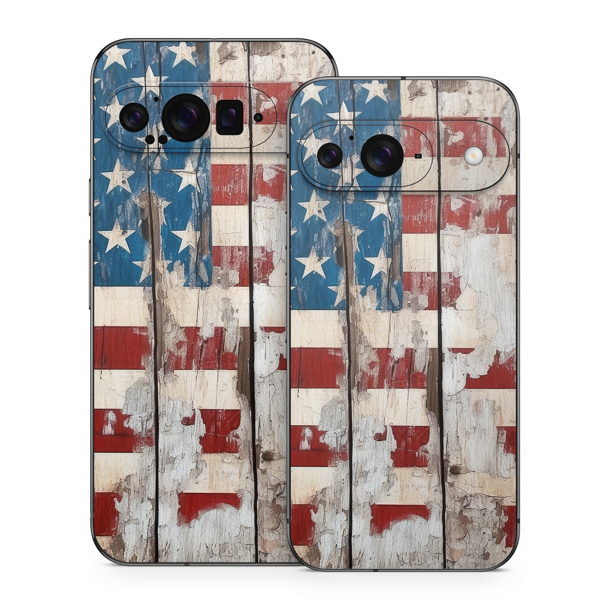 Google Pixel 9 Series Skin design of Flag of the united states, World, Rectangle, Textile, Line, Wall, Flag, Symmetry, Tints and shades, Pattern, with red, blue, white, brown, gray, black colors