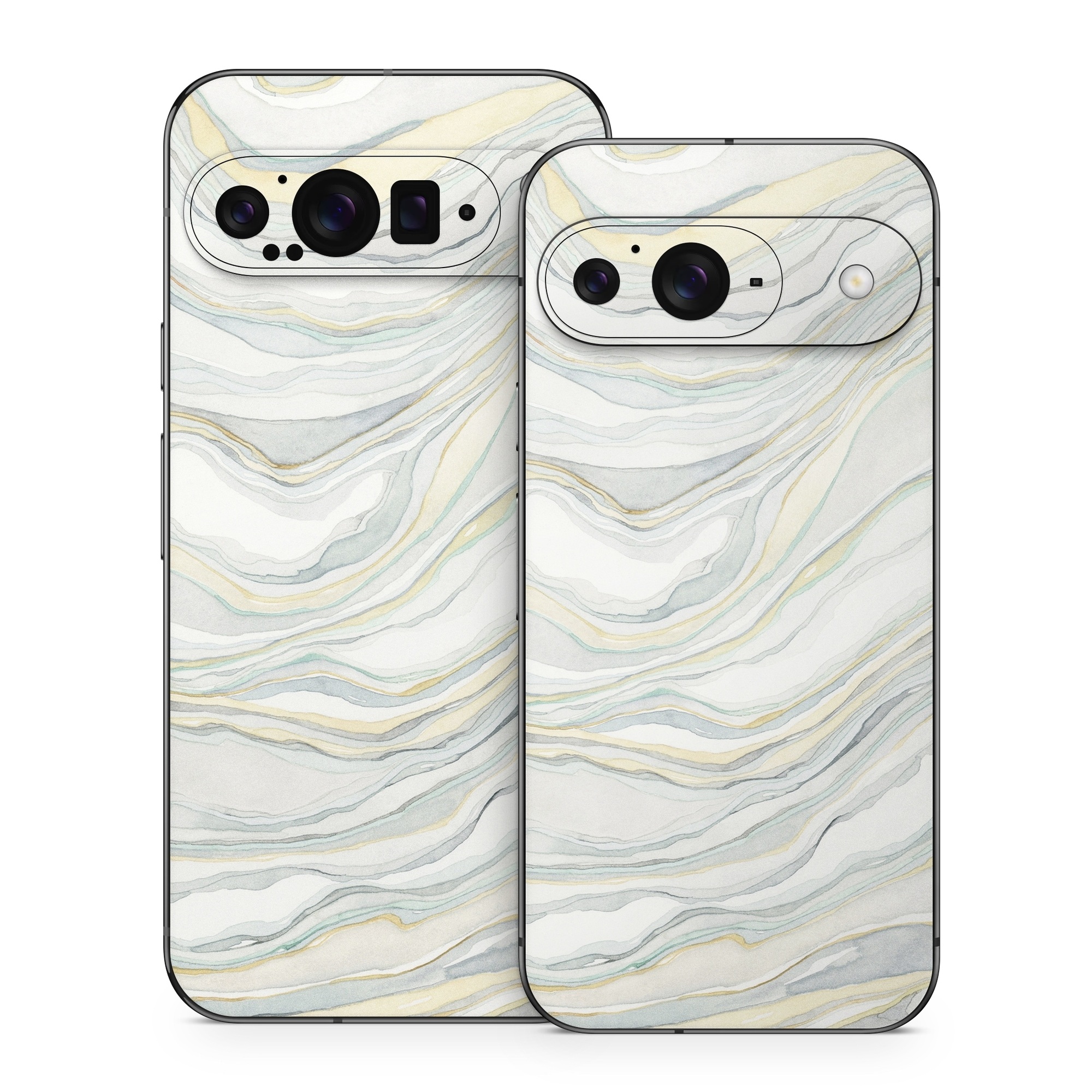 Google Pixel 9 Series Skin design of Line, Pattern, with yellow, white, blue, gray colors