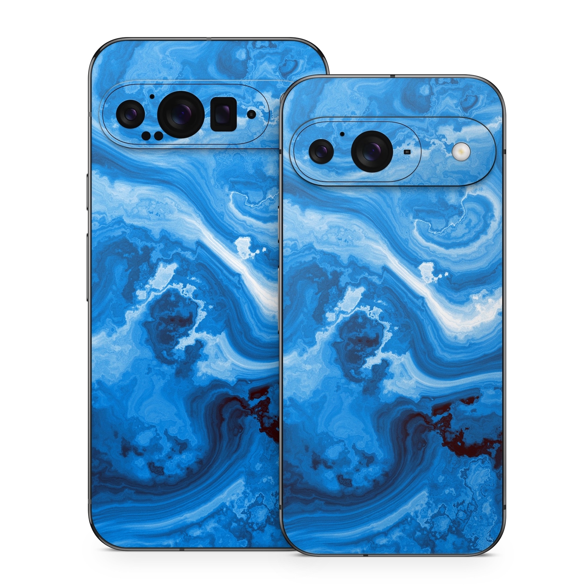 Google Pixel 9 Series Skin design of Blue, Water, Aqua, Azure, Turquoise, Pattern, Liquid, Wave, Electric blue, Design, with blue, white, black colors