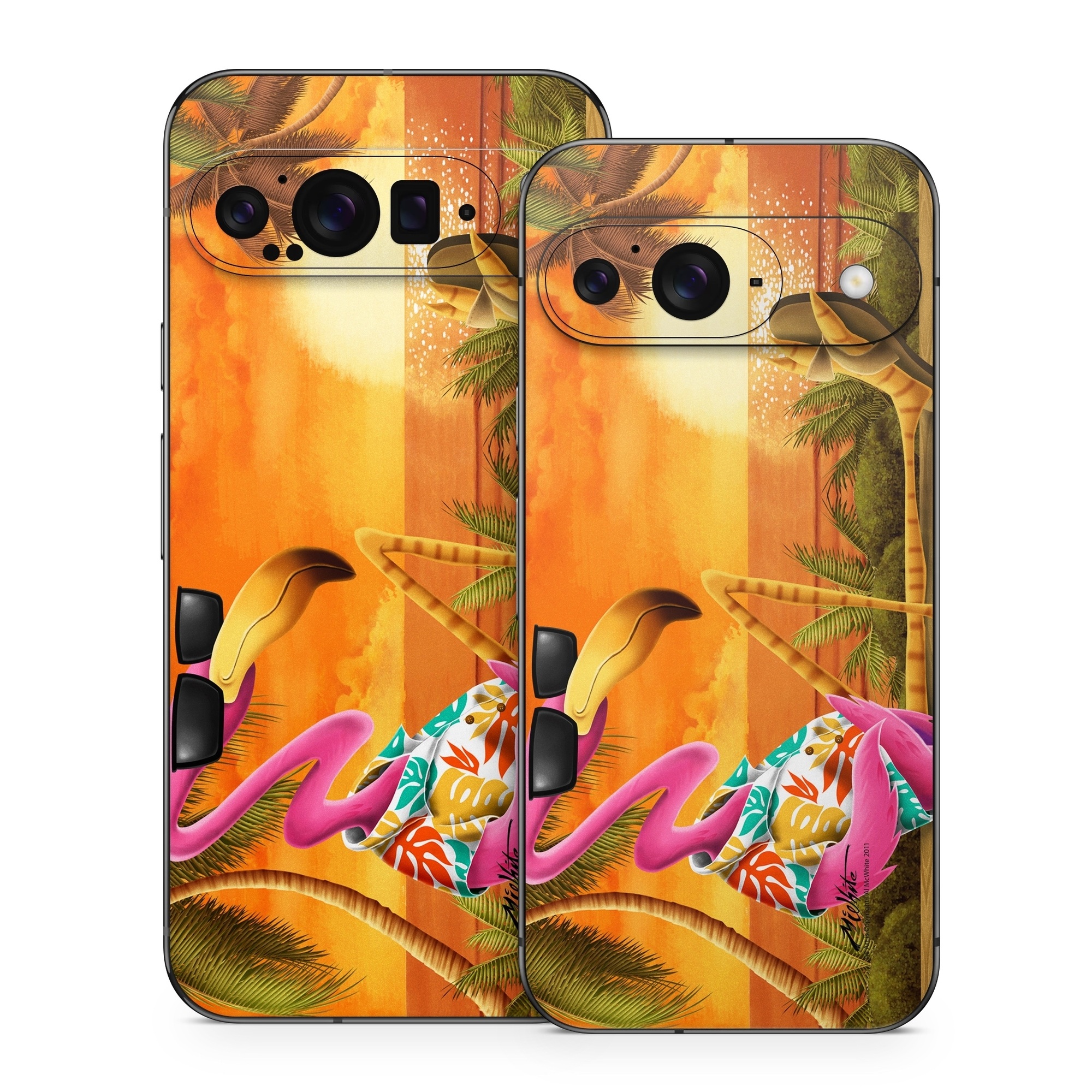 Google Pixel 9 Series Skin design of Cartoon, Art, Animation, Illustration, Plant, Cg artwork, Shoe, Fictional character, with red, orange, green, black, pink colors