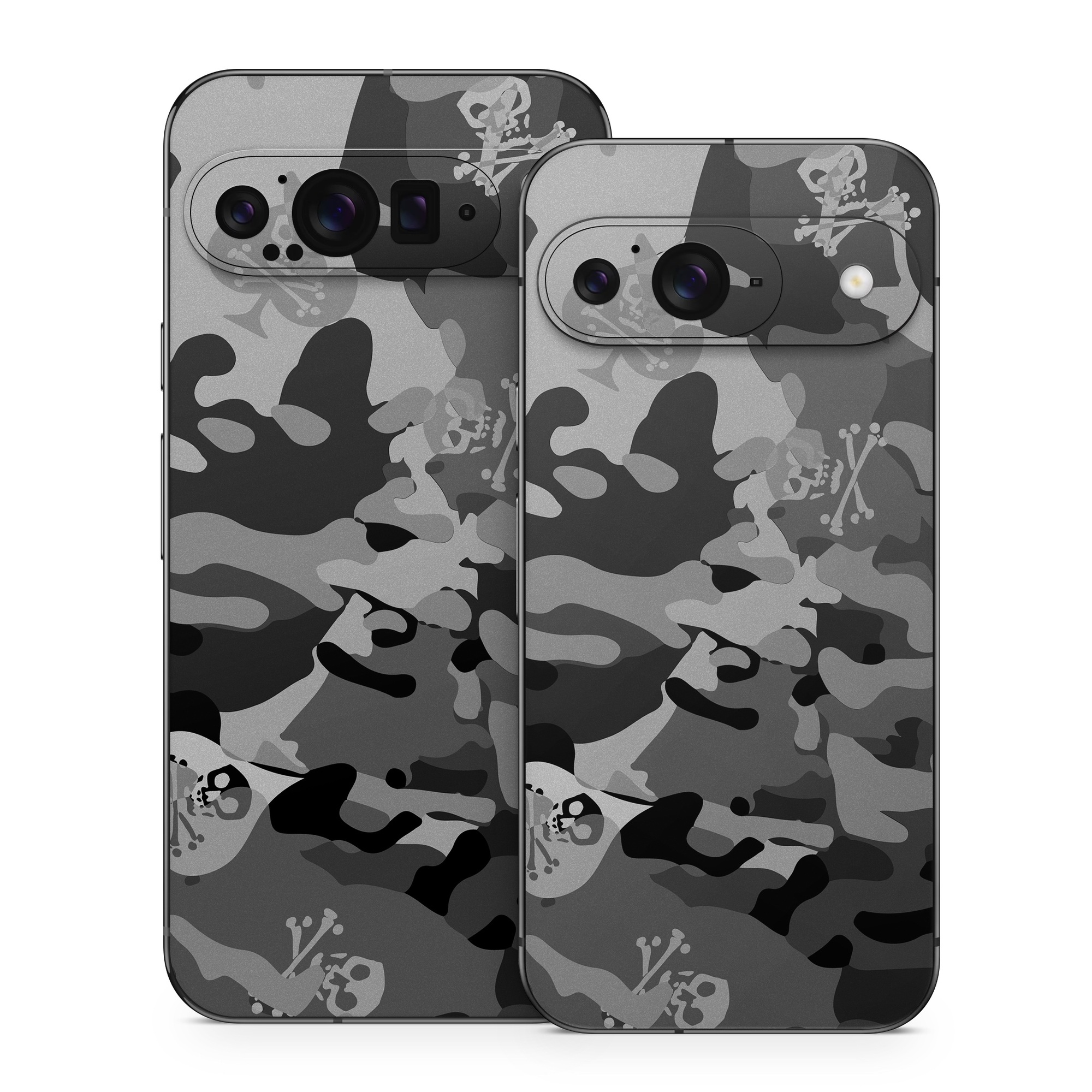 Google Pixel 9 Series Skin design of Military camouflage, Pattern, Design, Camouflage, Illustration, Uniform, Black-and-white, Wallpaper, Art, with black, gray colors