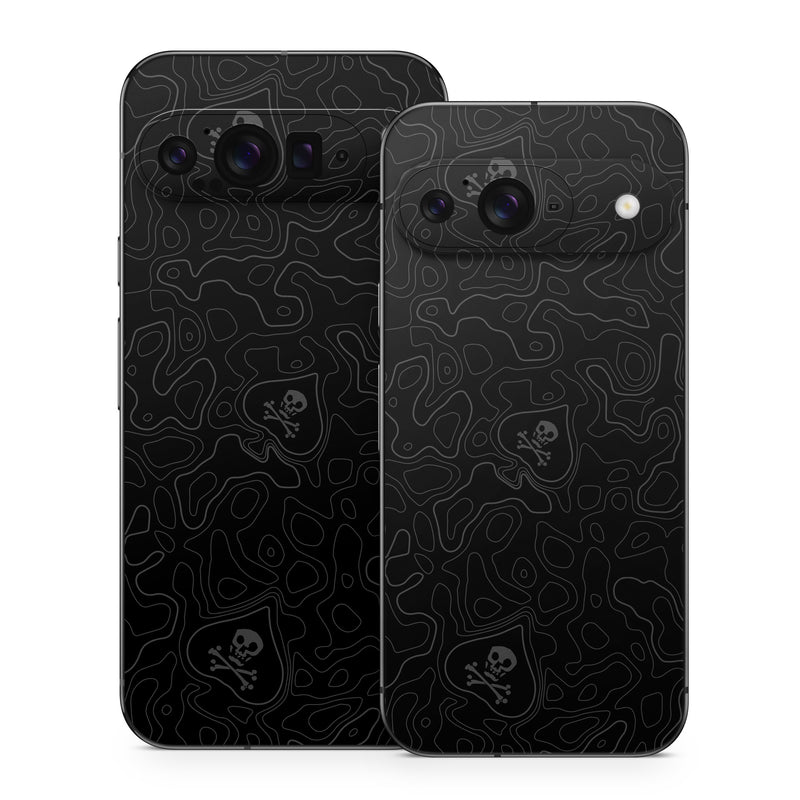Google Pixel 9 Series Skin design of Art, Pattern, Rectangle, Circle, Visual arts, Font, Monochrome, Electric blue, Event, Wallpaper, with black, gray colors