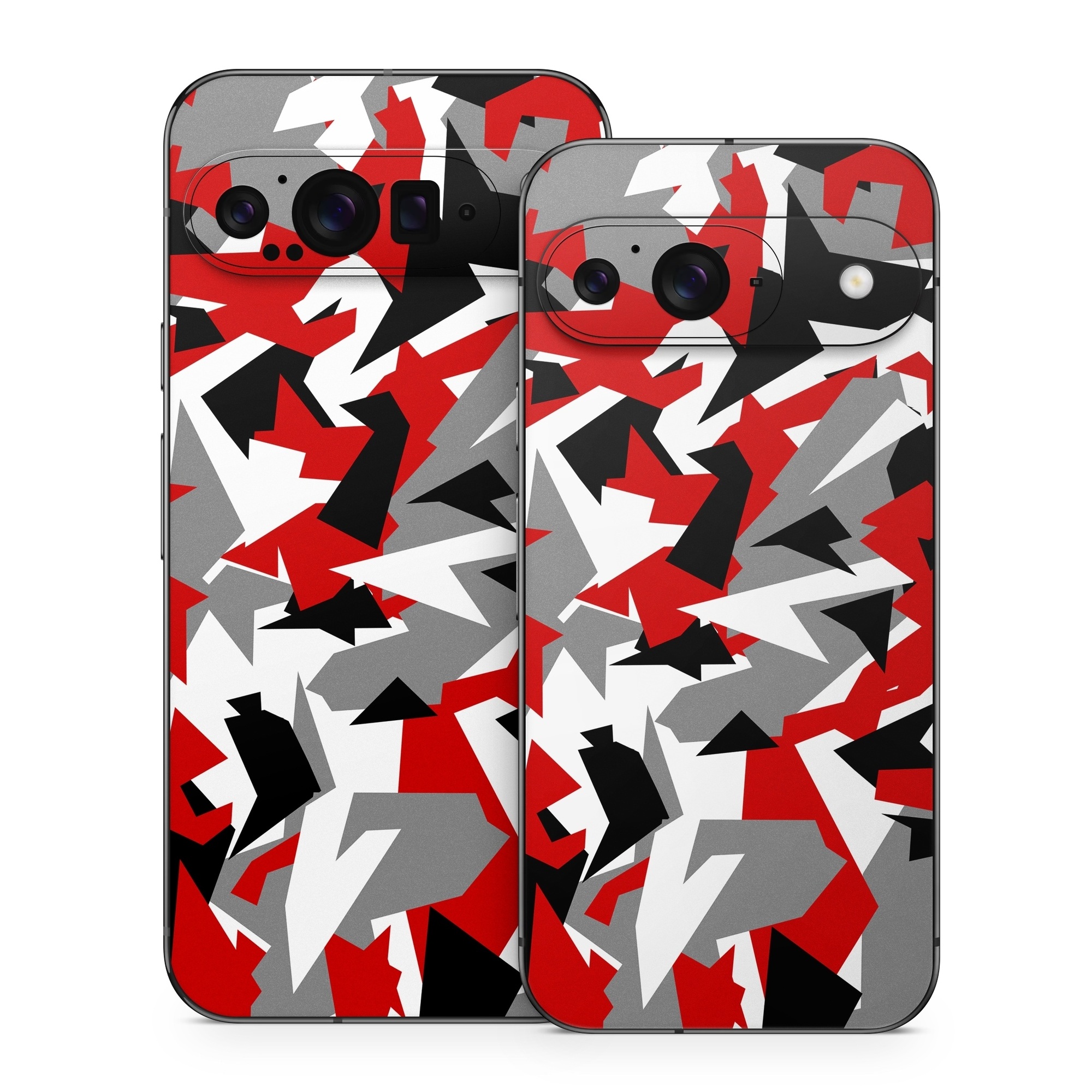 Google Pixel 9 Series Skin design of Red, Pattern, Font, Design, Textile, Carmine, Illustration, Flag, Crowd, with red, white, black, gray colors