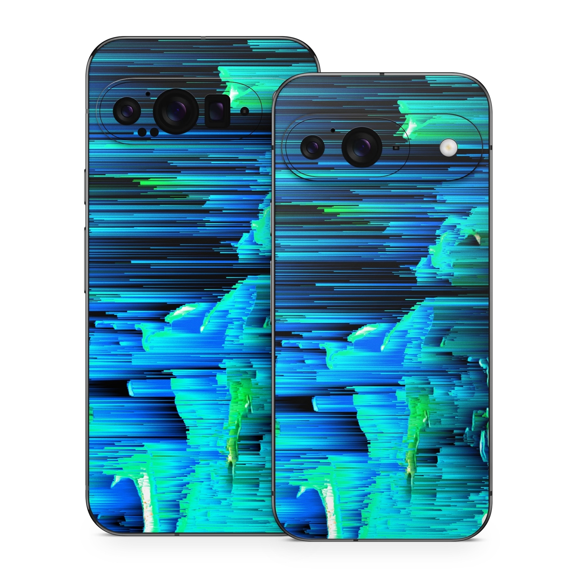 Google Pixel 9 Series Skin design of Blue, Green, Turquoise, Light, Colorfulness, Electric blue, with blue, green, black, white colors