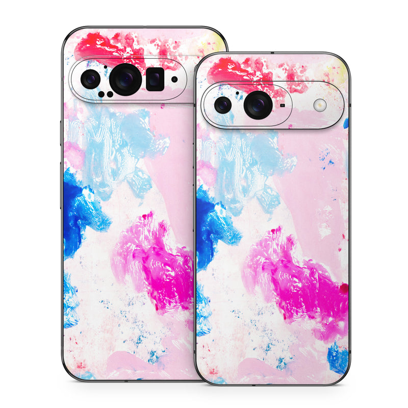 Google Pixel 9 Series Skin design of Art Paint, Watercolor painting, Pink, Visual arts, Paint, Painting, Drawing, Acrylic paint, Stain, Child art, with pink, blue, white, purple, red colors