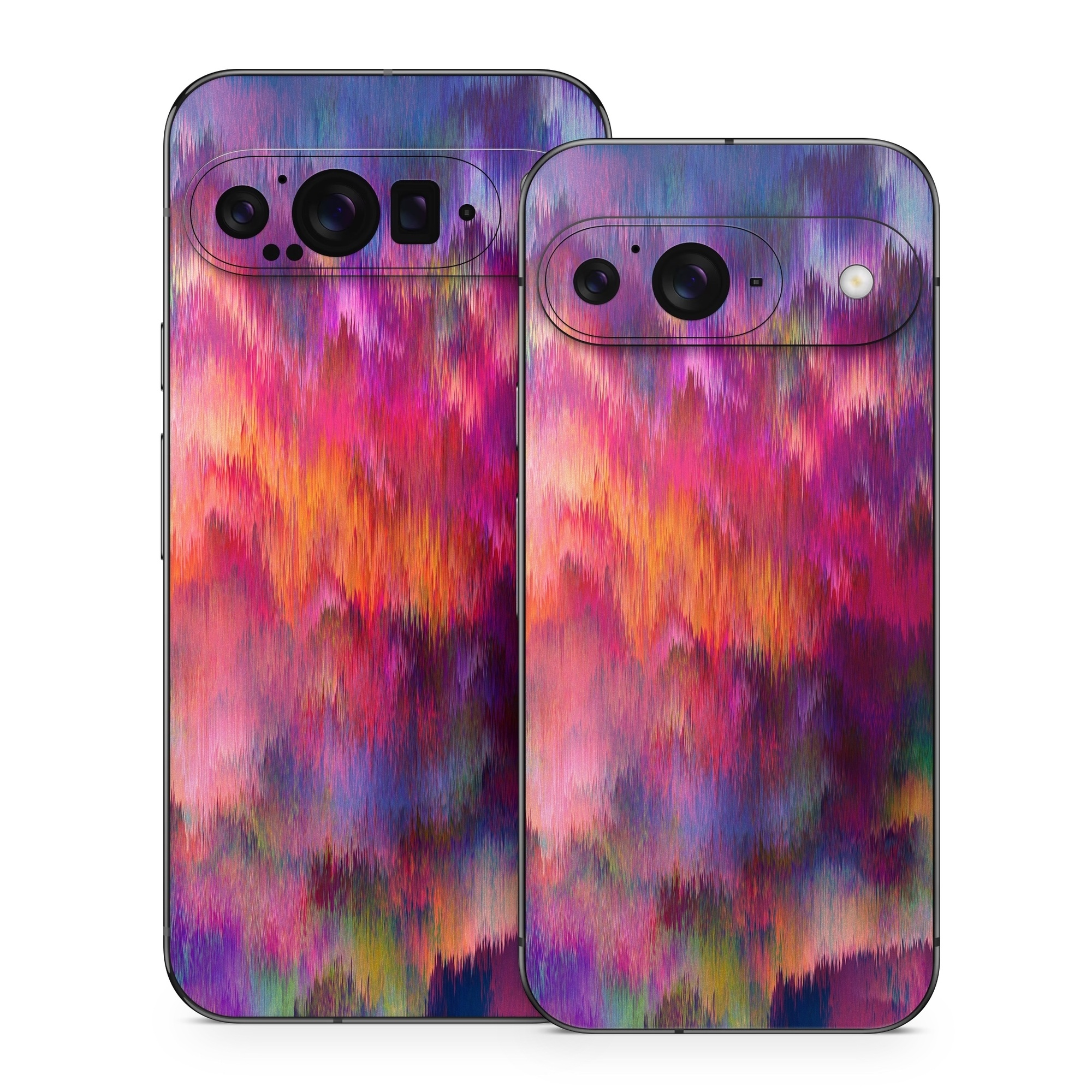 Google Pixel 9 Series Skin design of Sky, Purple, Pink, Blue, Violet, Painting, Watercolor paint, Lavender, Cloud, Art, with red, blue, purple, orange, green colors