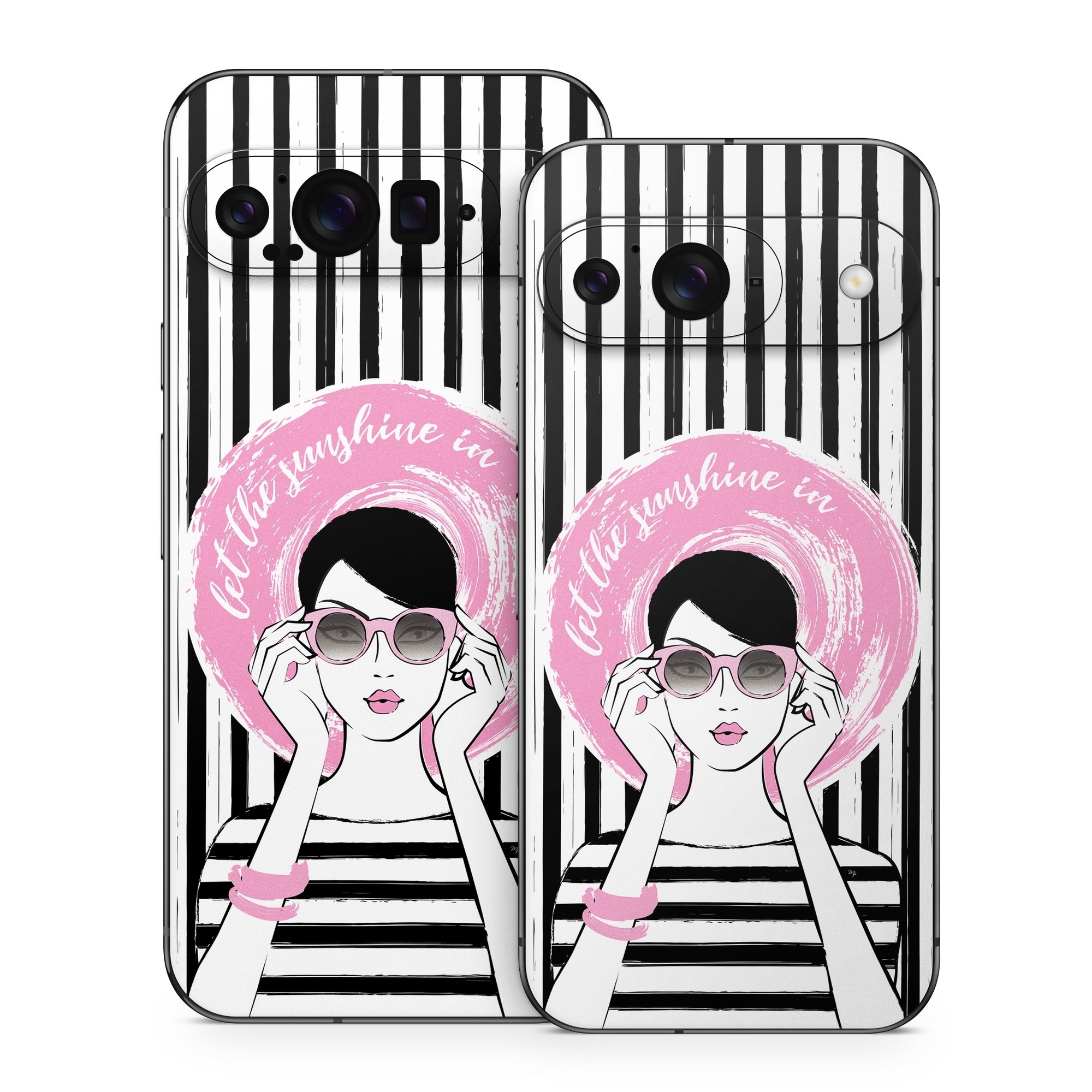 Google Pixel 9 Series Skin design of Organ, Vision care, Purple, Pink, Violet, Font, Eyewear, Magenta, Line, Art, with black, white, pink, gray colors