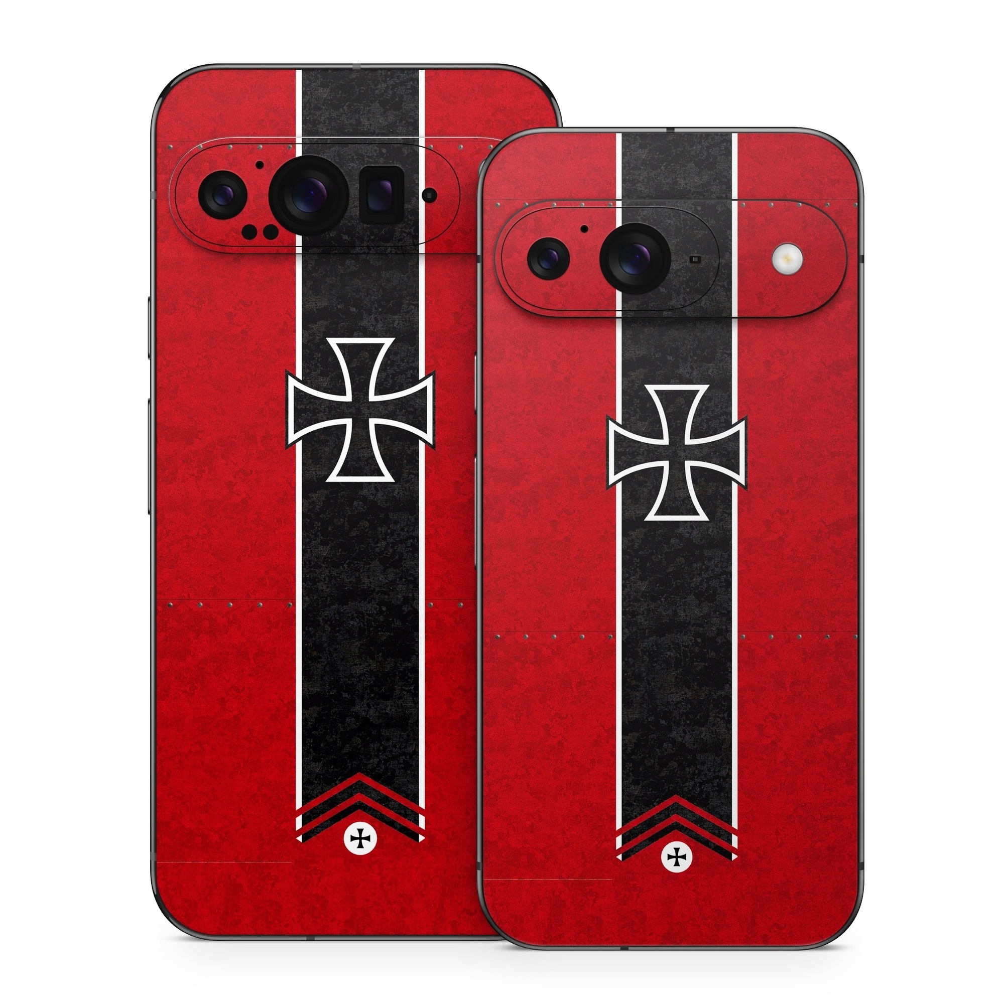 Google Pixel 9 Series Skin design of Bullet, Holes, War, Red, Text, Carmine, Colorfulness, Maroon, Symbol, Coquelicot, with red, black, white, gray colors