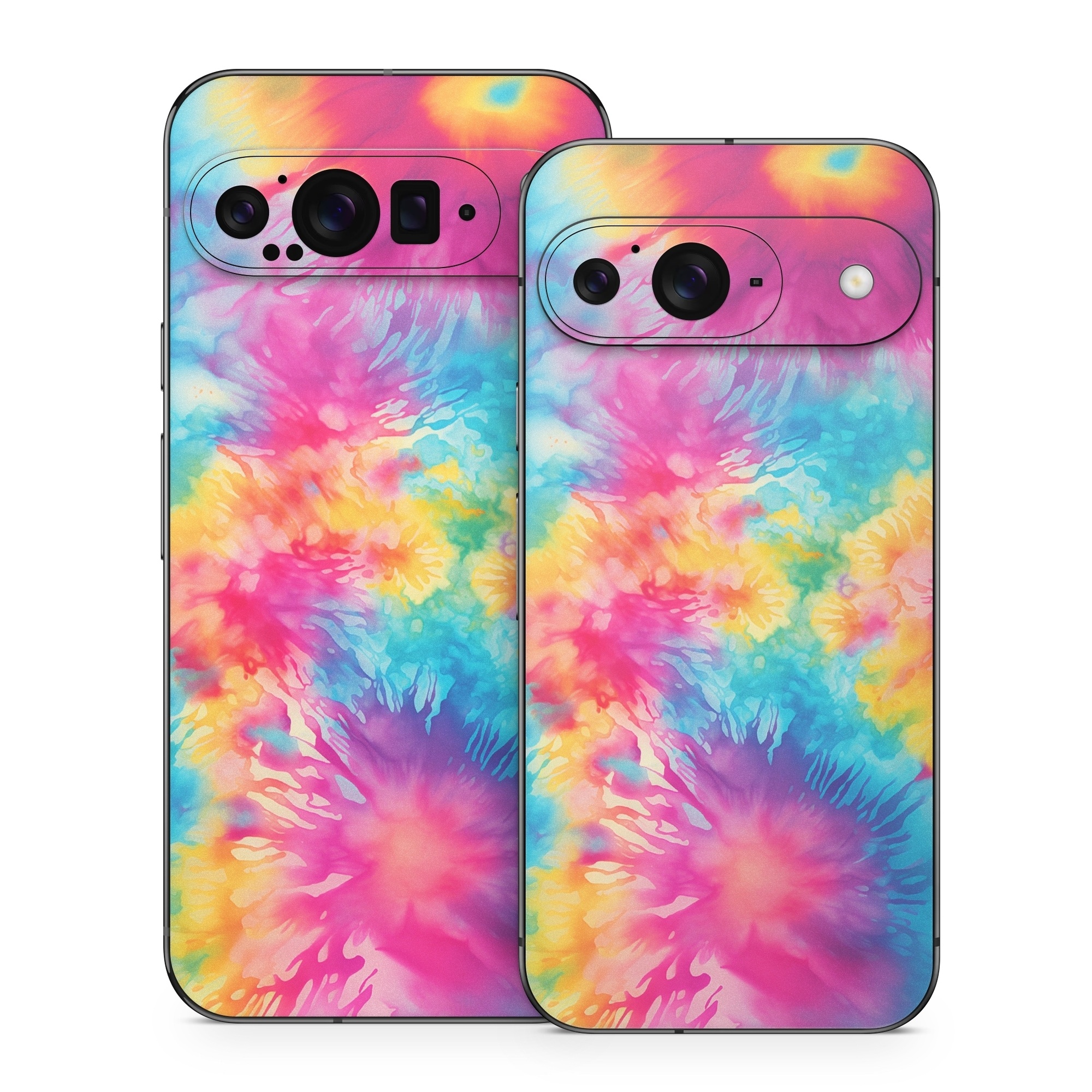 Google Pixel 9 Series Skin design of Colorfulness, Plant, Flower, Orange, Paint, Petal, Pink, Art, Painting, Magenta, with black, gray, orange colors