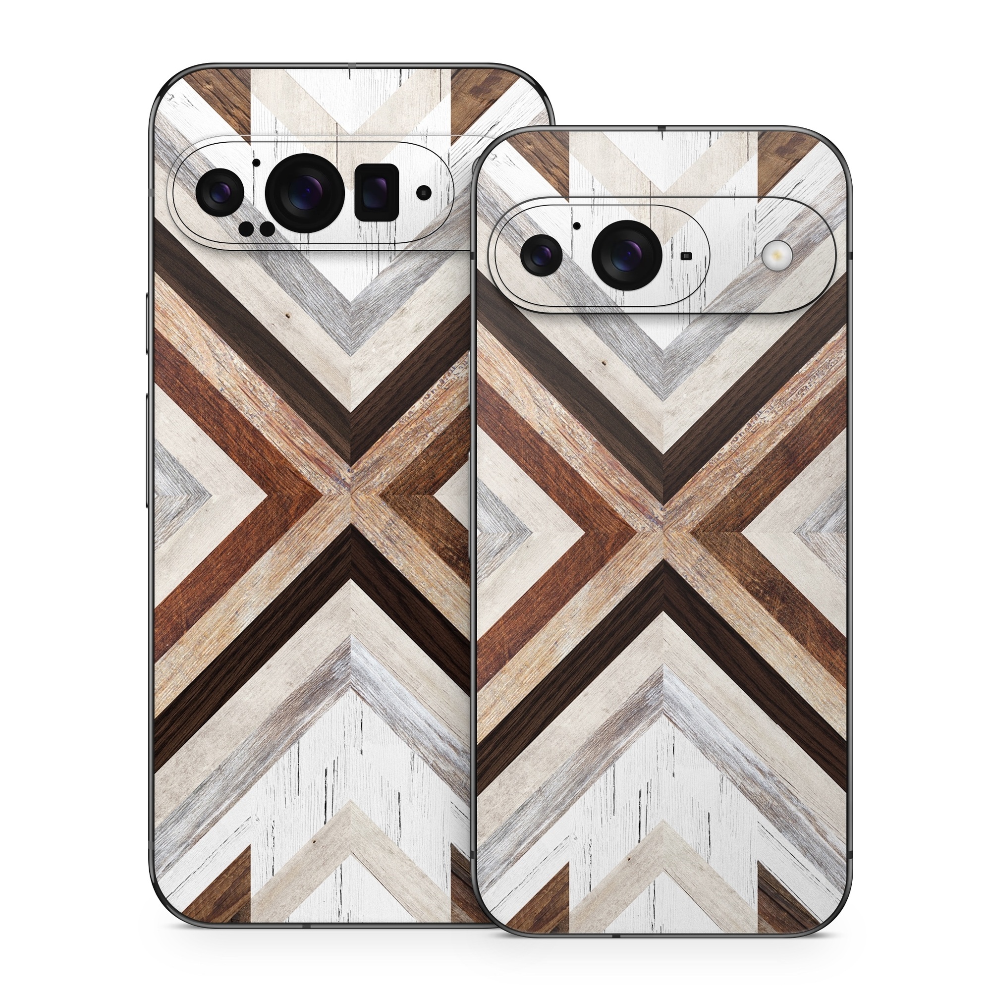Google Pixel 9 Series Skin design of Architecture, Line, Pattern, Brown, Symmetry, Wood, Design, Building, Facade, Material property, with white, brown, gray colors
