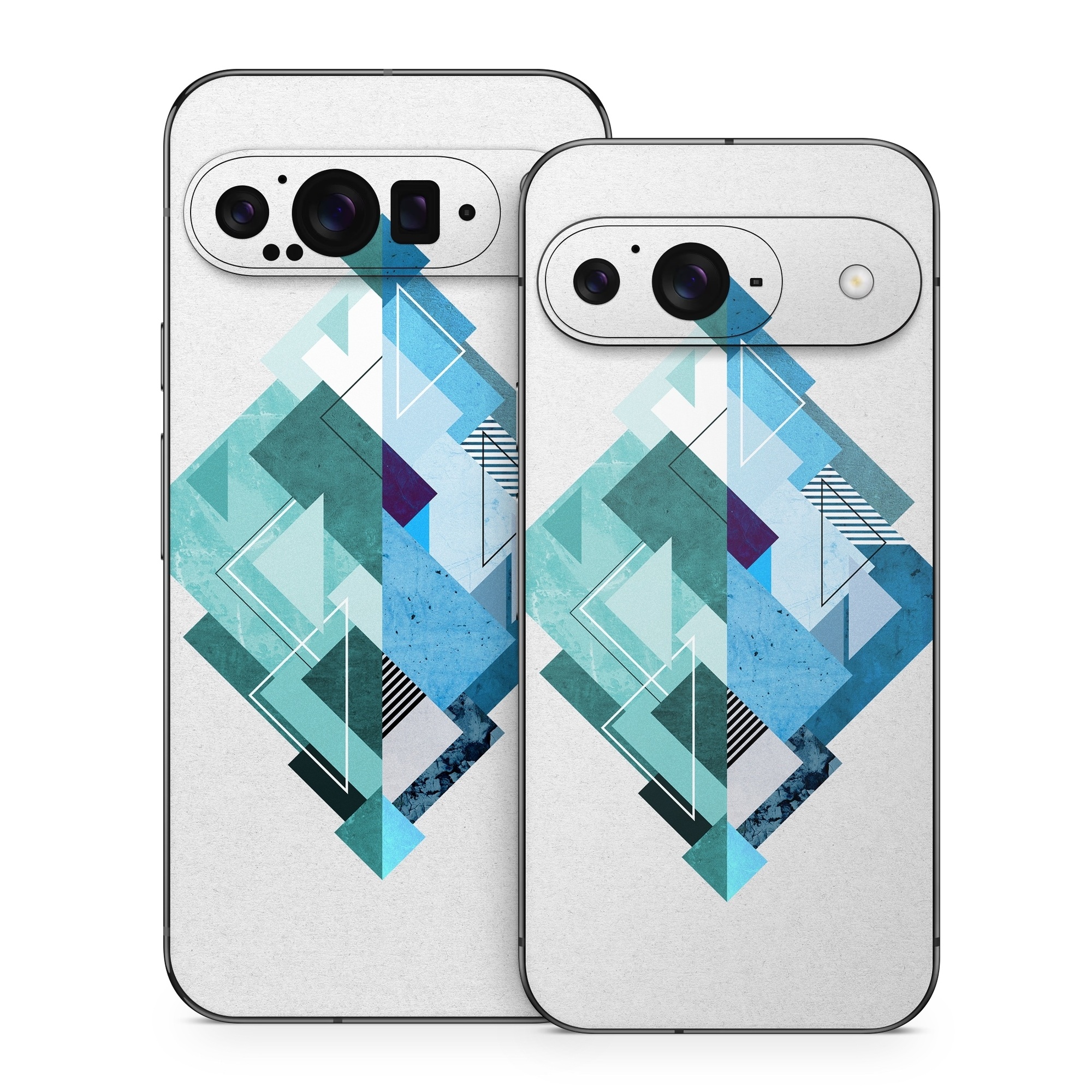 Google Pixel 9 Series Skin design of Blue, Turquoise, Illustration, Graphic design, Design, Line, Logo, Triangle, Graphics, with gray, blue, purple colors