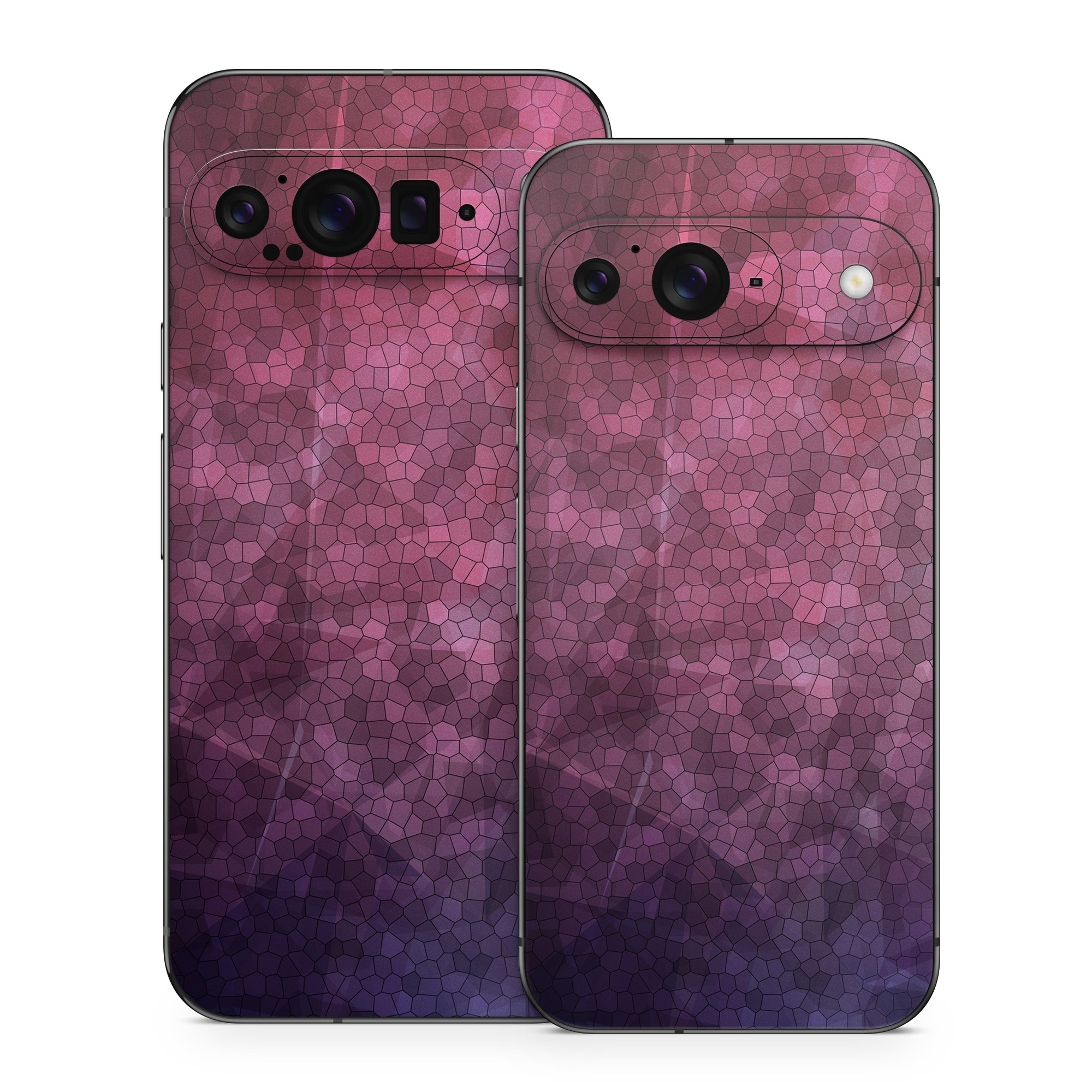 Google Pixel 9 Series Skin design of Purple, Sky, Red, Violet, Pink, Pattern, Design, Triangle, Line, Magenta, with black, red, purple, pink, white colors