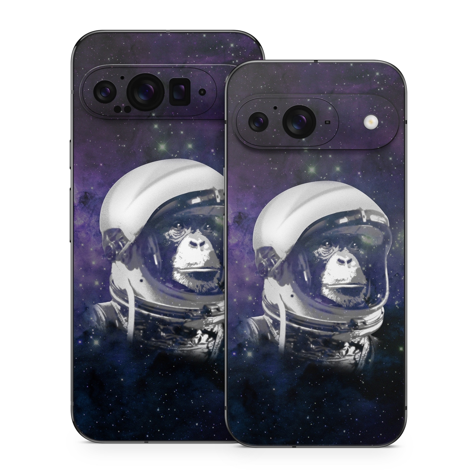 Google Pixel 9 Series Skin design of Helmet, Astronaut, Personal protective equipment, Illustration, Space, Outer space, Headgear, Fictional character, Sports gear, Football gear, with black, gray, blue, white colors