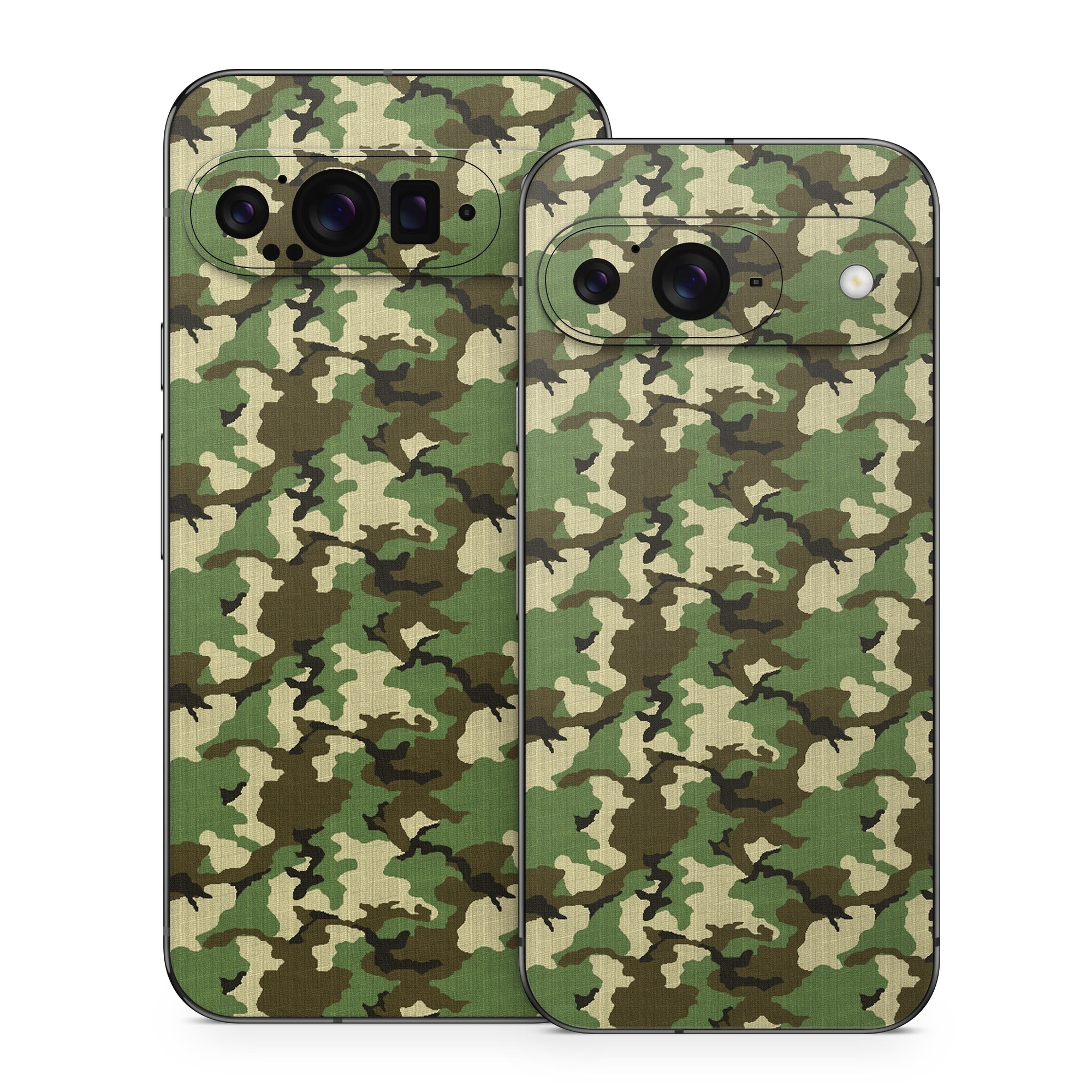 Google Pixel 9 Series Skin design of Military camouflage, Camouflage, Clothing, Pattern, Green, Uniform, Military uniform, Design, Sportswear, Plane, with black, gray, green colors